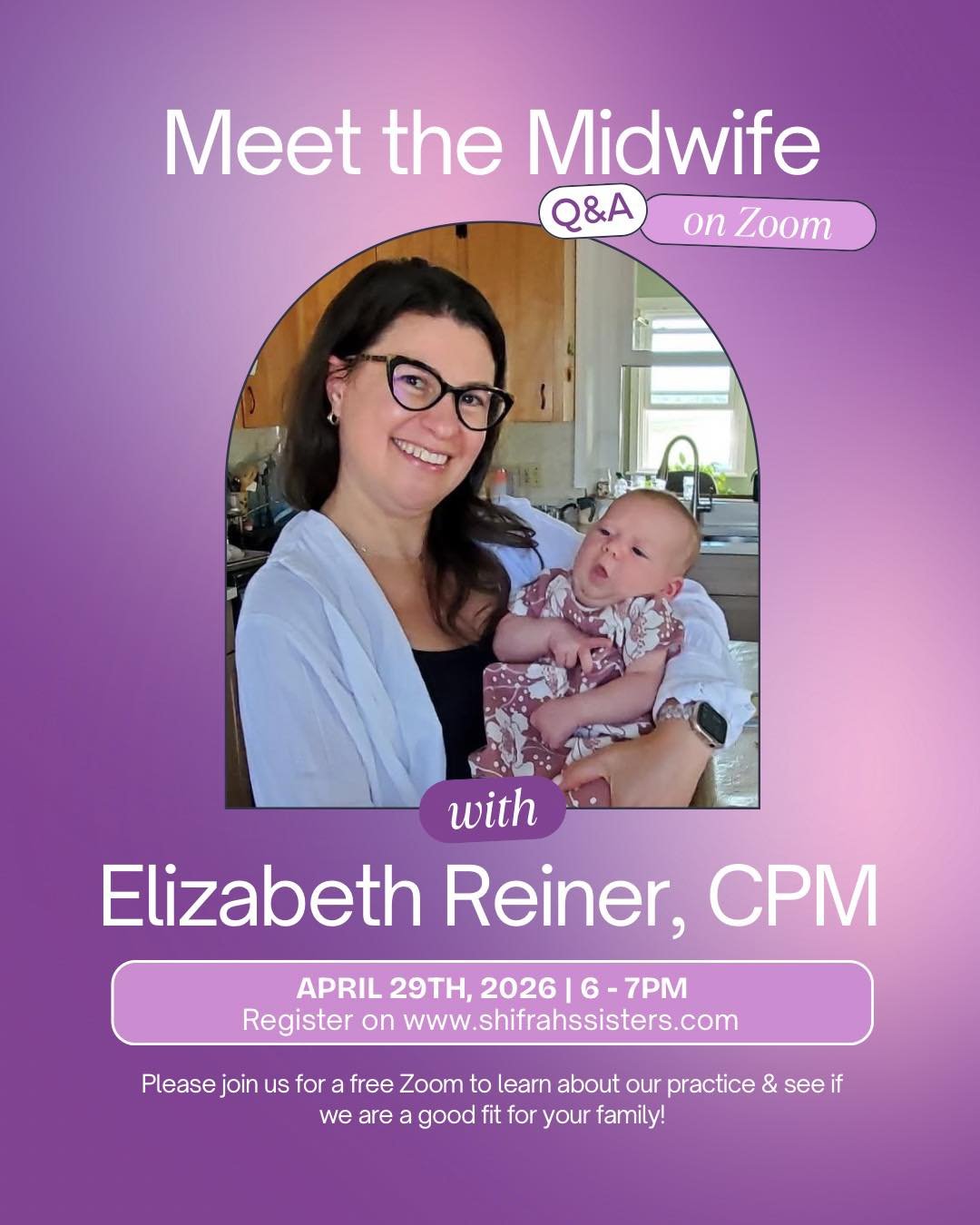 📣 Register today! 📣 Please join our
monthly Q&amp;A to see if Shifrah&rsquo;s Sisters&rsquo; home birth midwifery care is right for you! Birth professionals are welcome, too!
💜
Free. RSVP needed to receive the link (and so I️ know who to call if I