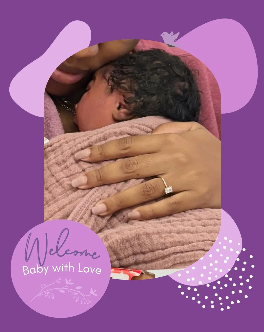 Welcome baby girl! Born in a Maryland hospital on 1/12/26 weighing 8lbs. 4oz. 

Congratulations to her loving parents and family! 

The birth was attended by midwife Elizabeth @aligned_antisemitism_activist and student midwife/birth assistants Shanno