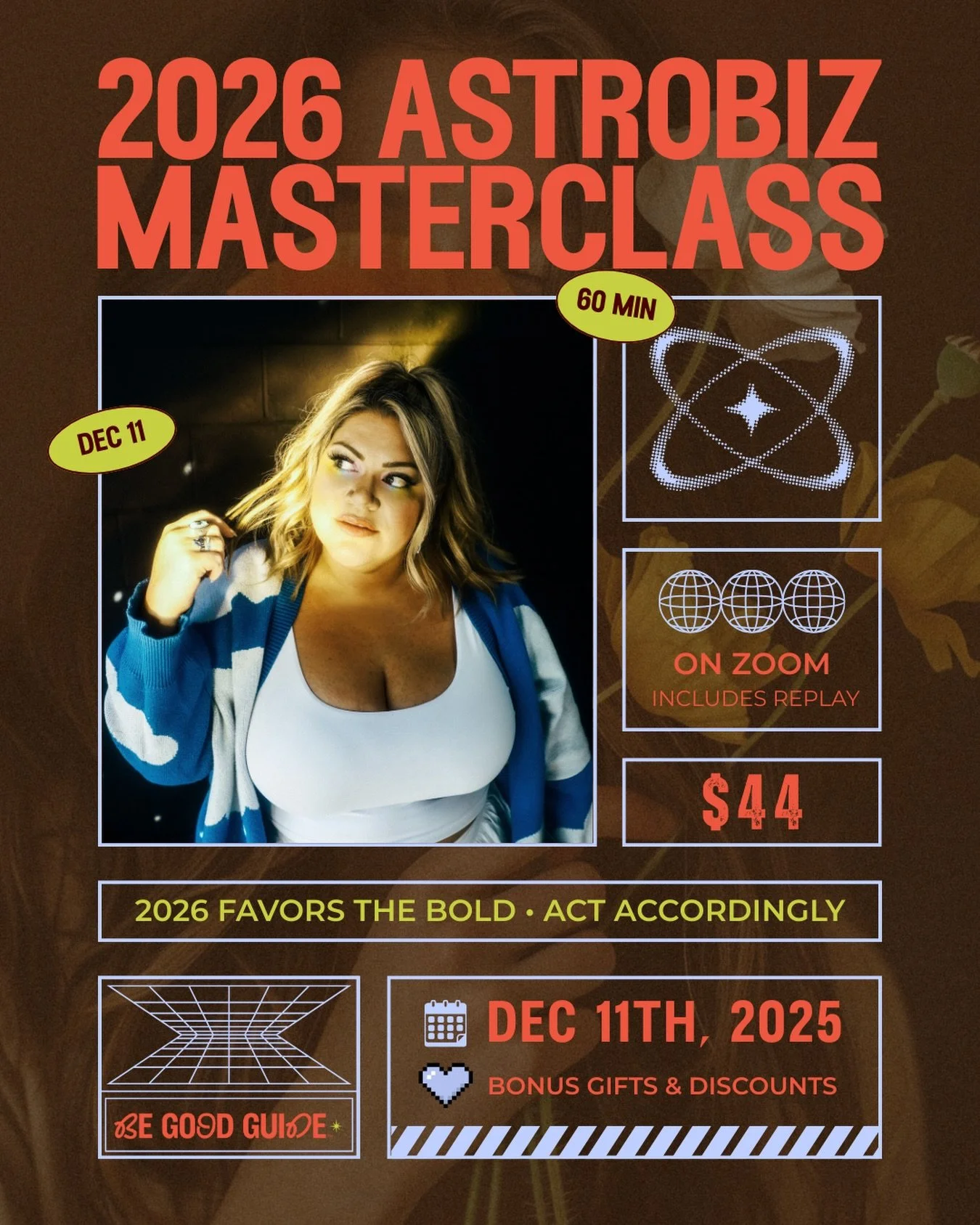 If you want 2026 to hit different&hellip; be in the room.

On Thursday, I&rsquo;m hosting a live masterclass walking you through the major energetic shifts shaping next year&rsquo;s business landscape.

Saturn moves. Uranus moves. Neptune moves. 
The