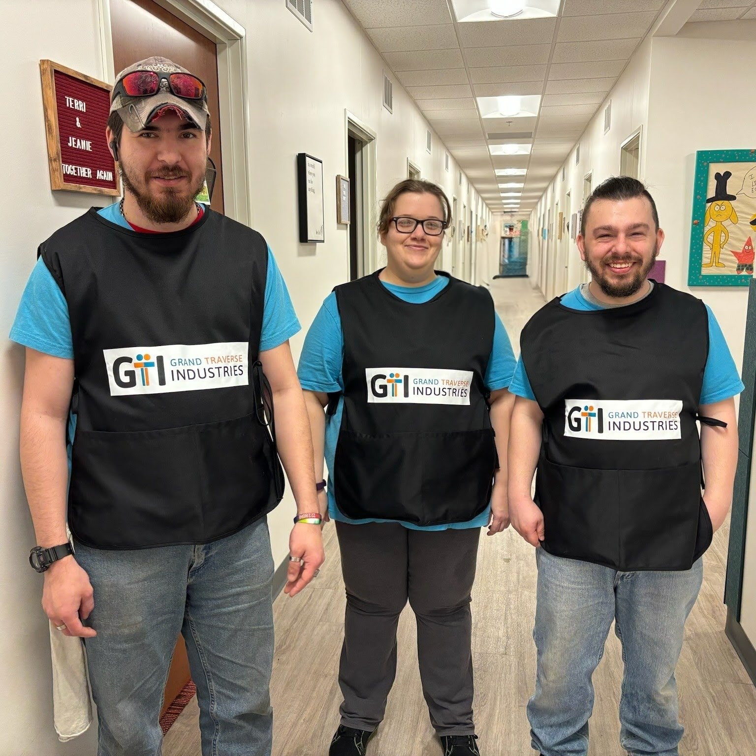 Our Janitorial crew is testing out some new work smocks. What you do you think?