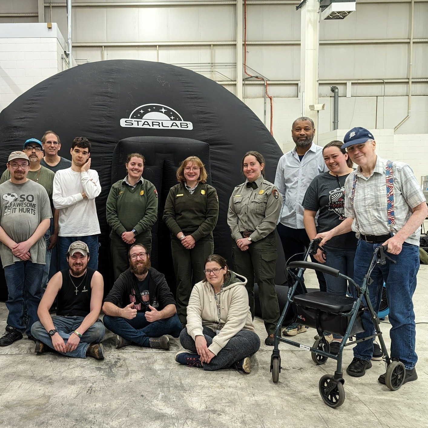 We had so much fun in the new @sleepingbeardunesnationalpark planetarium dome! Thank you to the wonderful Rangers who stayed extra long so all of our team members could experience the wonders of the night sky! Thank you also to the @nationalparkfound