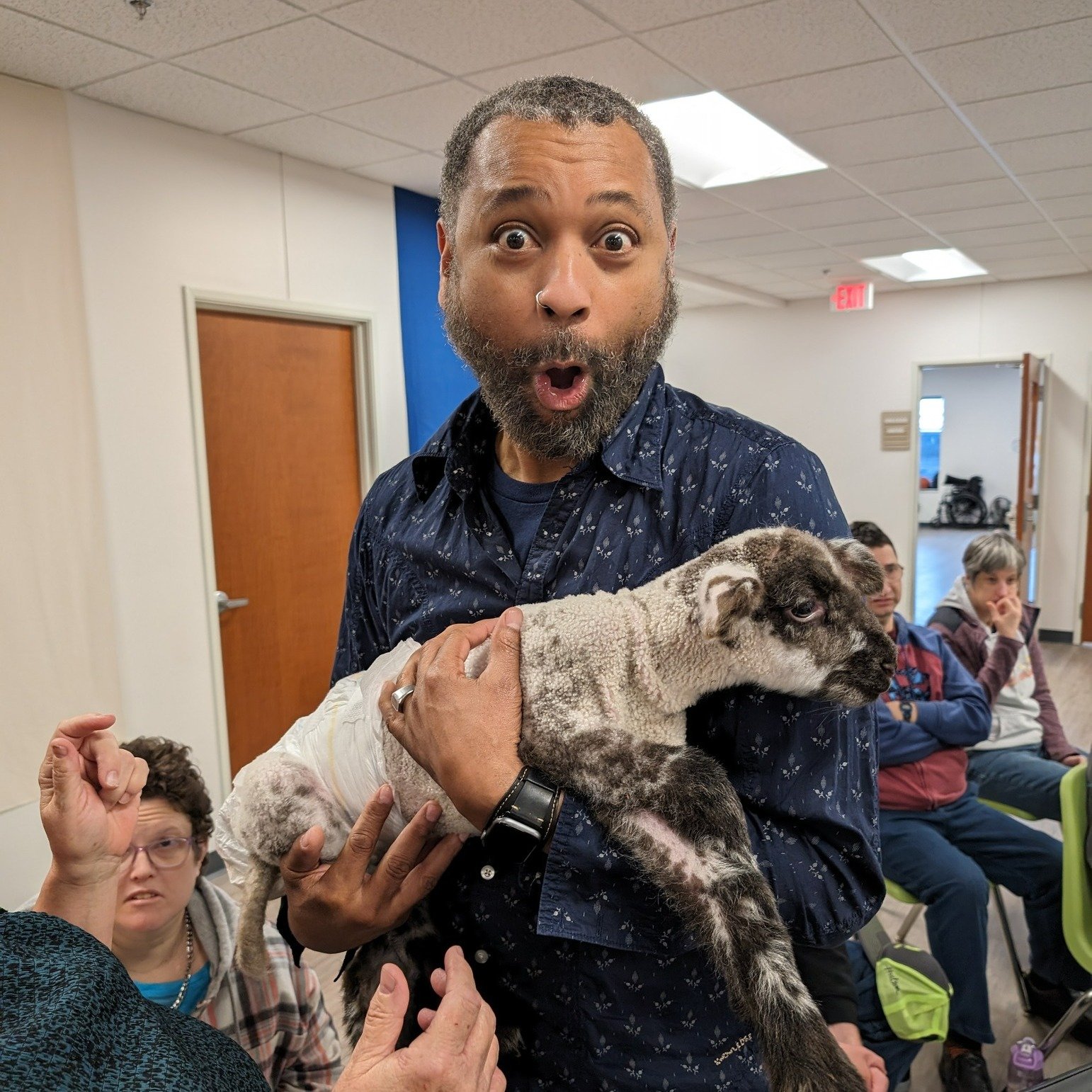 Thank you to the Sawyer 'Ever Ready' Farm for sharing these adorable two-week old lambs with team members in our day program today! There is nothing in the world quite like a newborn lamb!