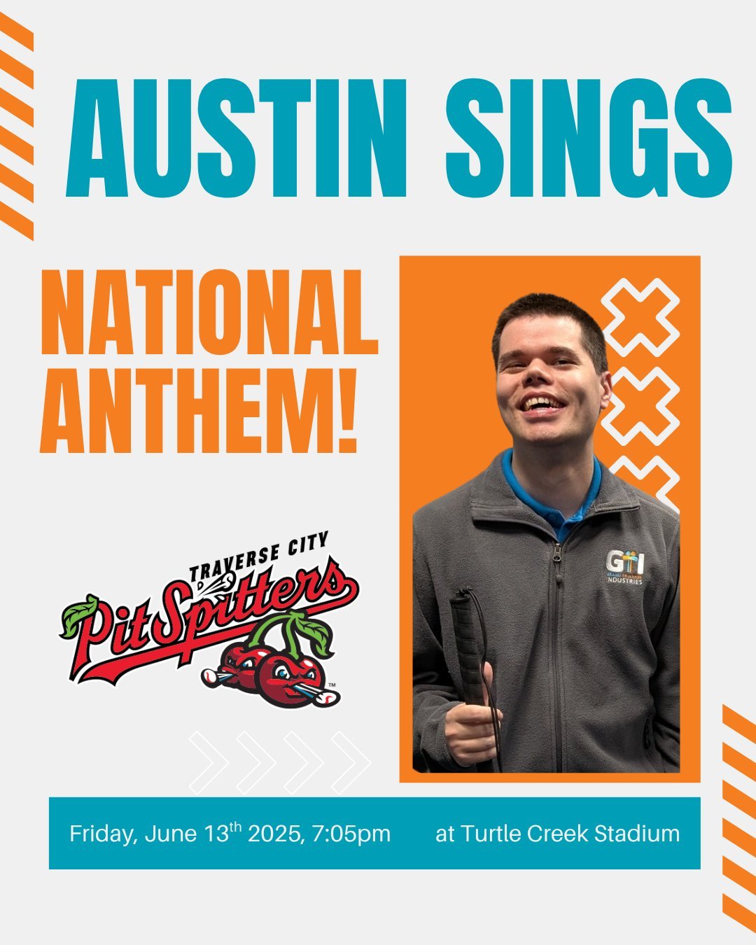 THIS FRIDAY, our Spokesman will be performing the national anthem at the @tcpitspitters game! Hope you can join us!