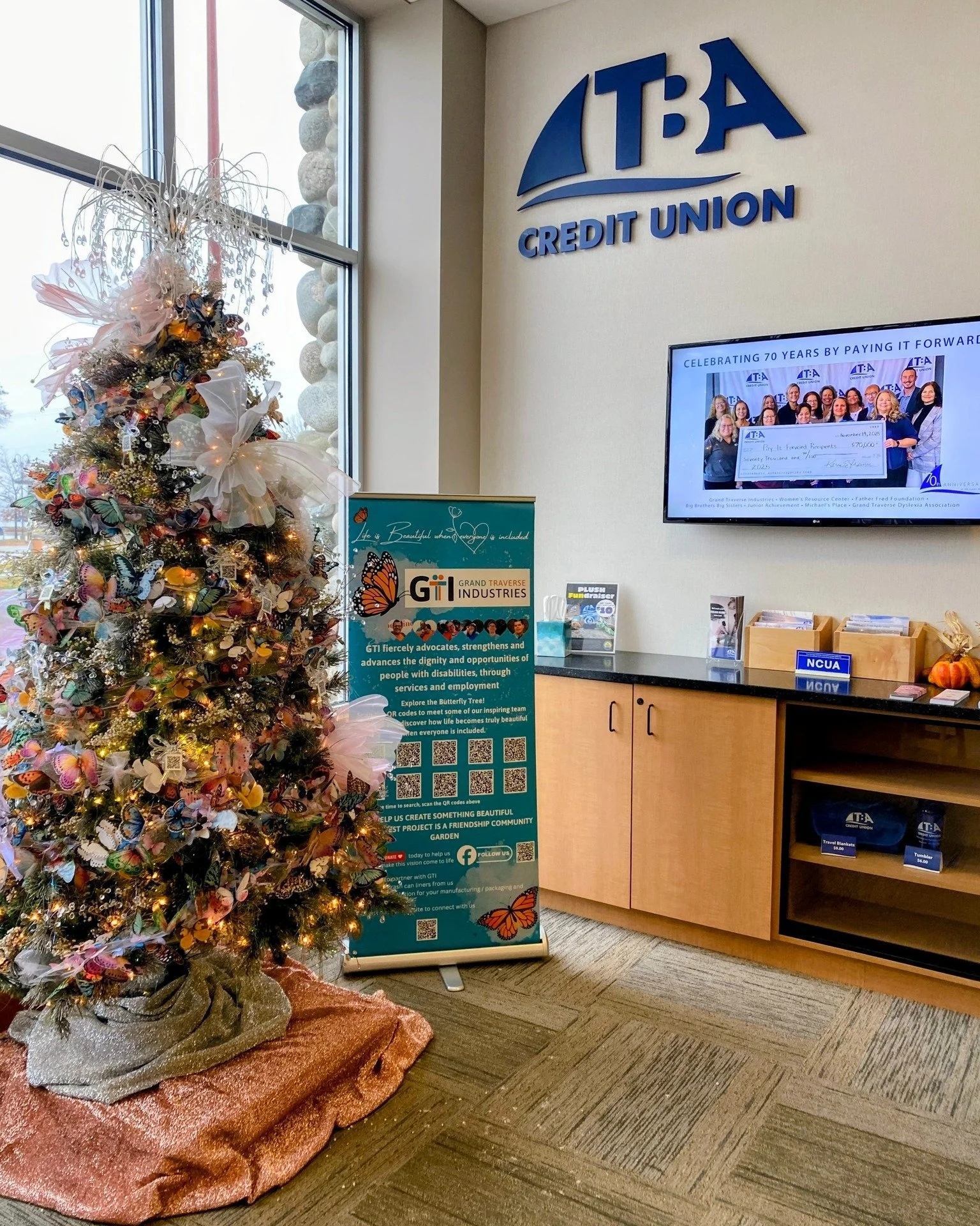 Didn&rsquo;t get to see our award-winning tree at the Zonta Club of Traverse City Festival of Trees? 🎄✨

Thanks to our friends at @tbacreditunion, you can still check it out in the lobby of their beautiful Front Street Branch!

Thank you, TBA Credit