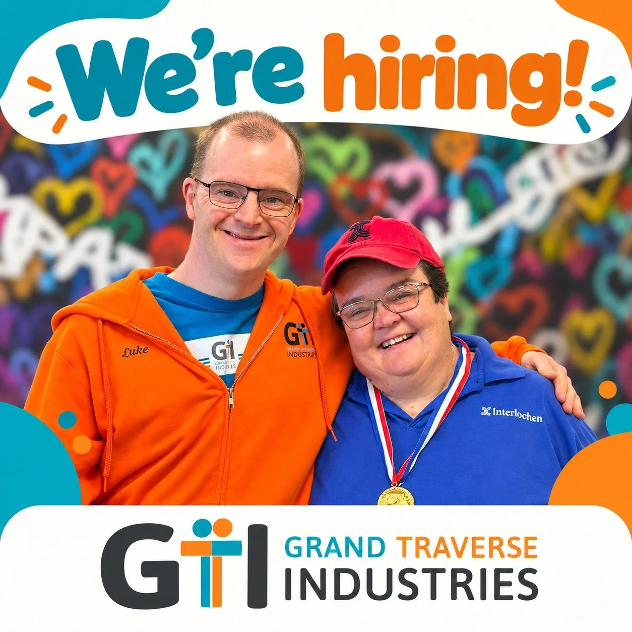 Come work with great people like Luke and Tab! 🧡

Explore opportunities and apply @ grandtraverseindustries.com/careers