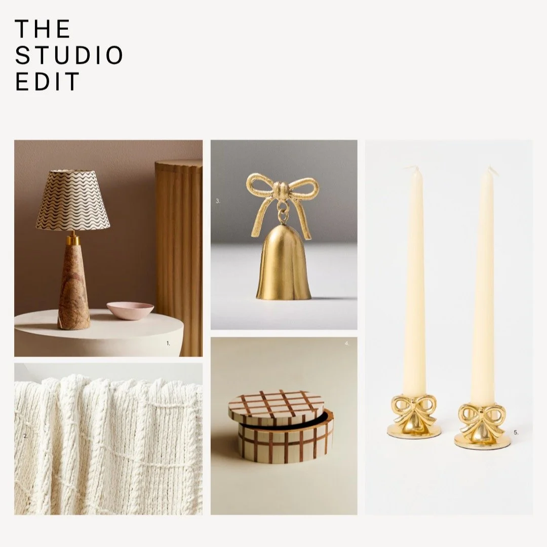 A little Studio Edit is live ✨
This week I&rsquo;ve rounded up a few beautifully simple pieces to help you ease into the season without going full festive just yet &mdash; think soft textures, warm brass, and those tiny details that make a room feel 