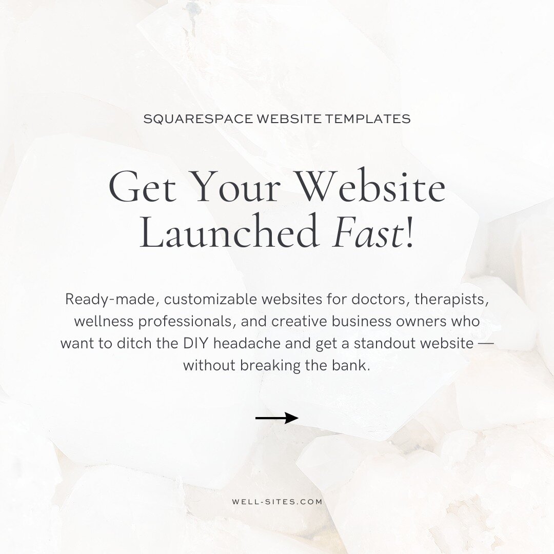 Ditch the DIY and launch your website fast! ✨ 

Our strategic website templates are built to help you attract your ideal clients and set you up for success. 🌿

Infused with copywriting and SEO strategy, all of our templates are carefully designed to