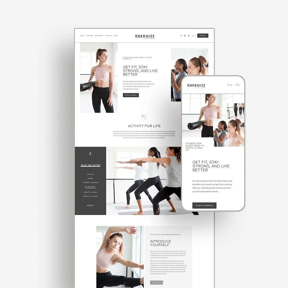 Squarespace Website Templates for Health Wellness Marketers