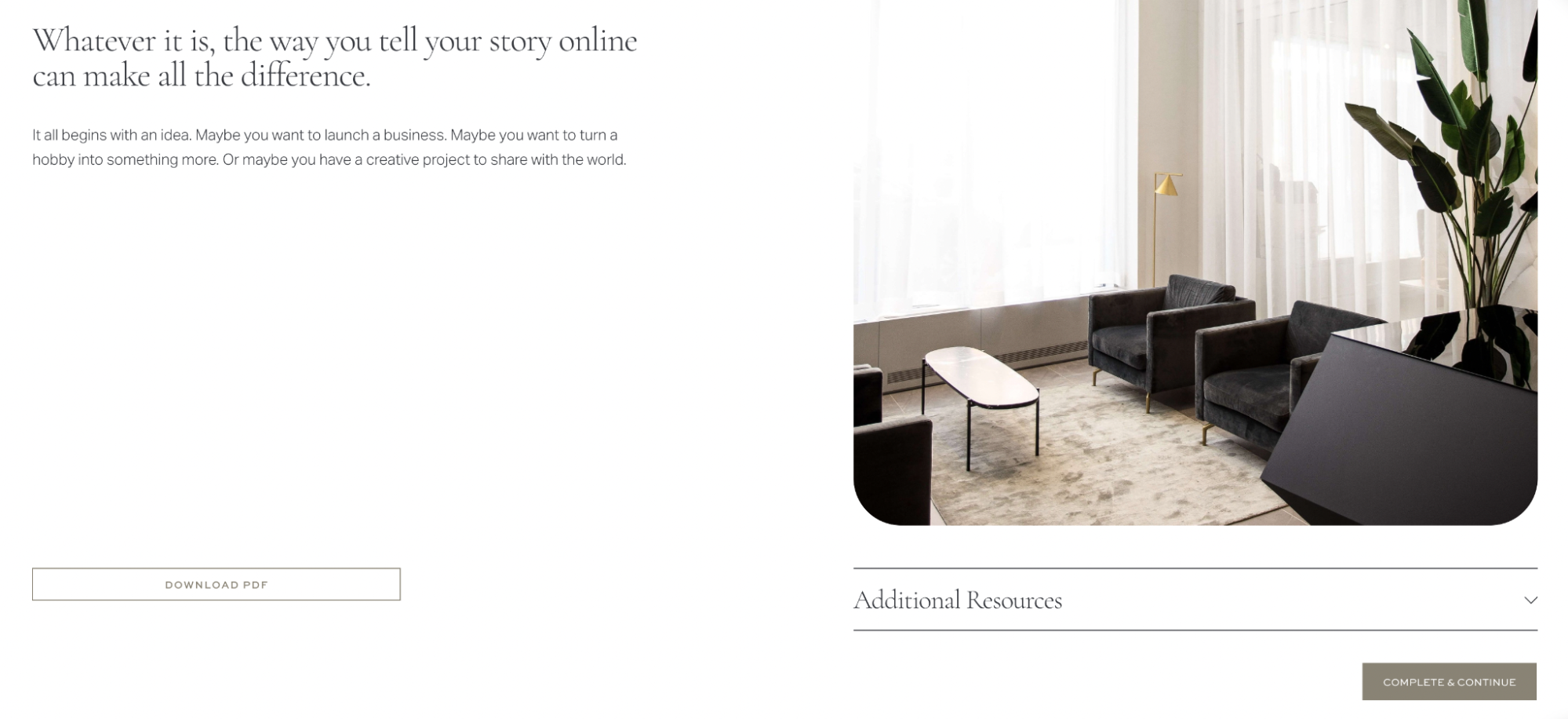 screenshot of squarespace course editing text