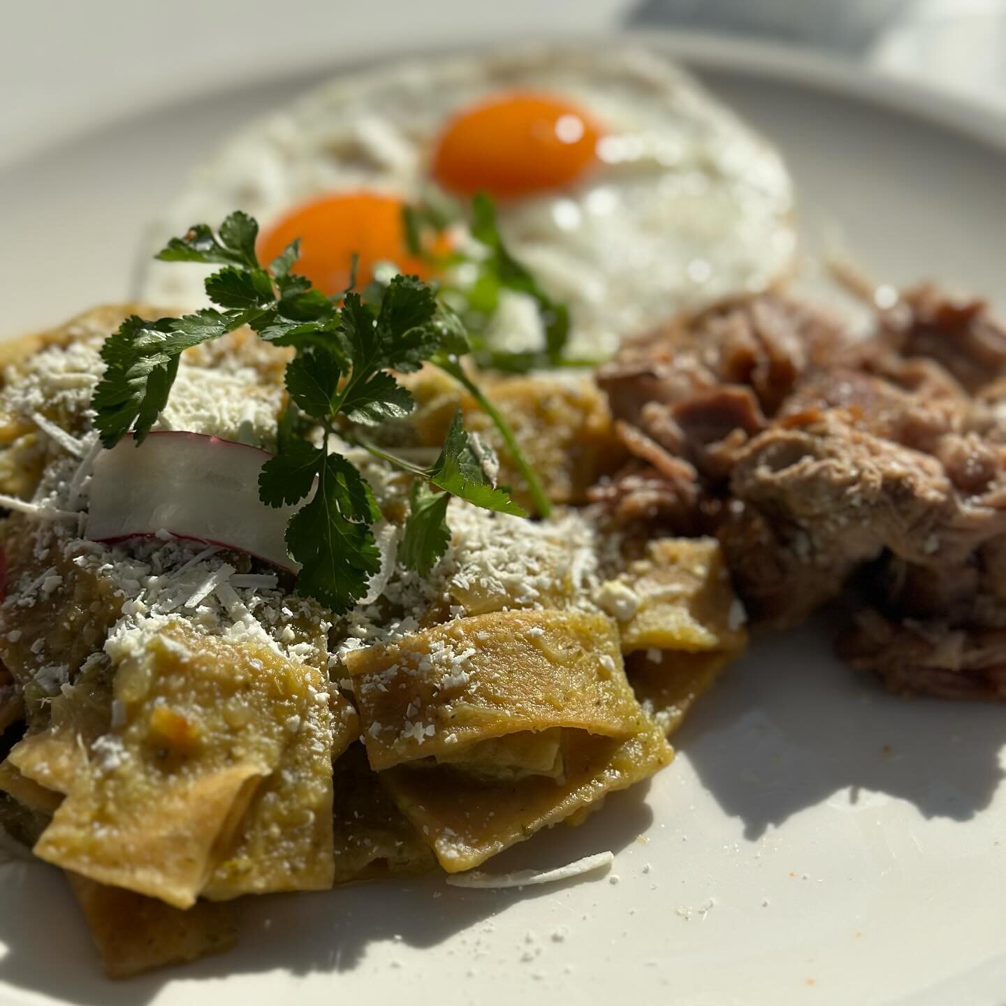 New on the brunch menu! Chef Salomon&rsquo;s chilaquiles. Do you prefer green, red or divorciados? We have all the options!