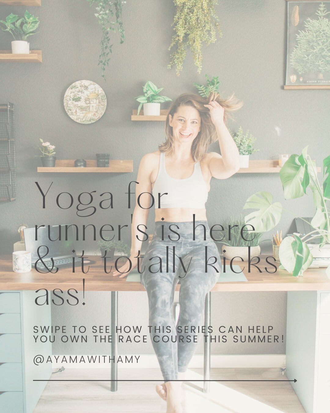 📣📣📣Have you heard the news?! Yoga for runners is here and it's going to change the way you run for the better!⁠
⁠
Do you want to: ⁠
⁠
✅Stay injury free all summer long? ⁠
✅Run longer &amp; faster? ⁠
✅Get quality training miles so you can own the r