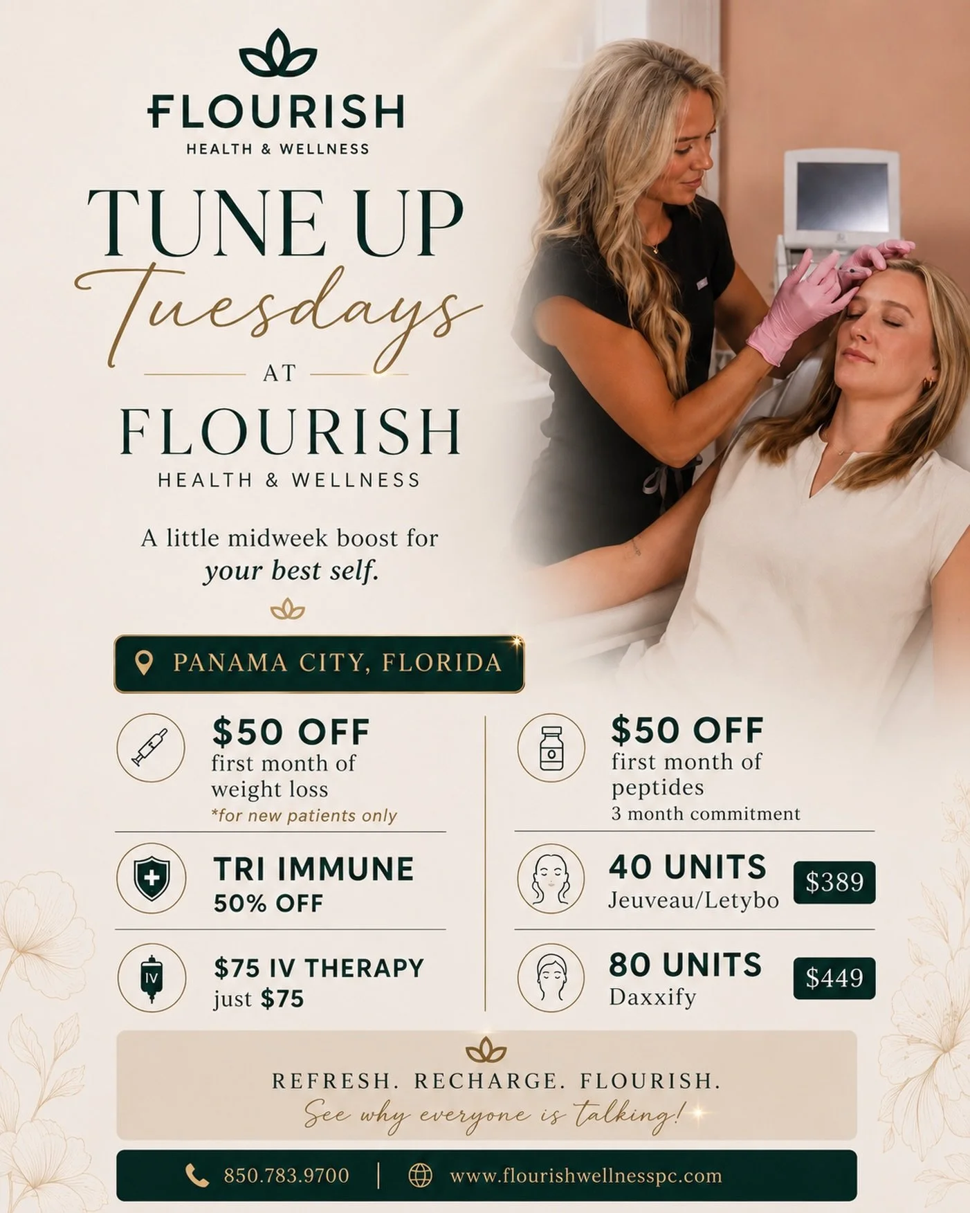 ✨ TUNE-UP TUESDAY AT FLOURISH ✨

A little self care, a little wellness, a little finally doing something for YOU without breaking your entire summer budget! (We get it, we are Mama&rsquo;s too!) 

Every Tuesday, we&rsquo;re making it easy to check a 