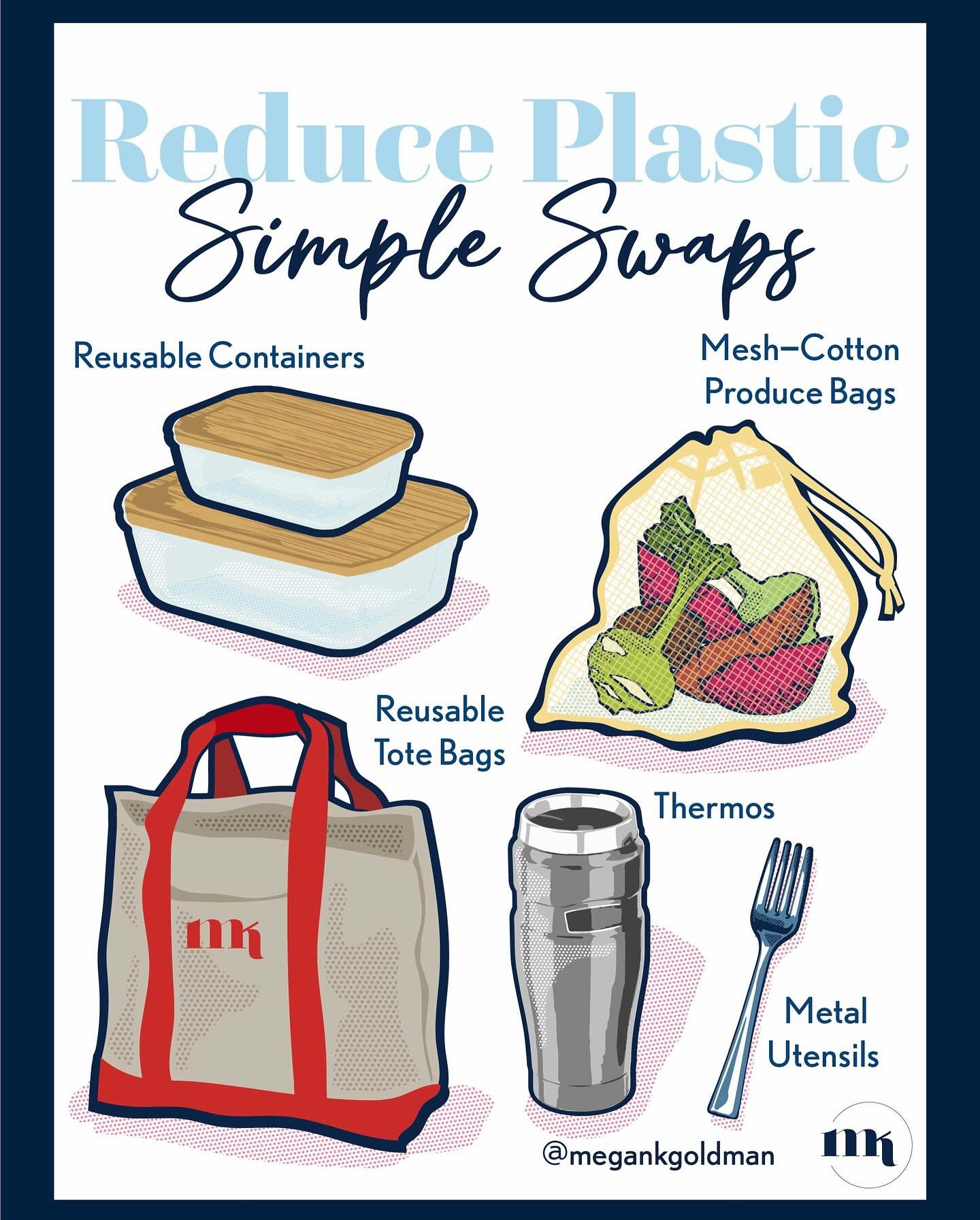 Simple Swaps for Reducing Plastic

Hi friends &amp; Happy Hump Day! Here&rsquo;s a quick &amp; friendly reminder to make simple swaps that reduce plastic &amp; help celebrate Earth Day every day. 
Try using a reusable thermos instead of plastic bottl