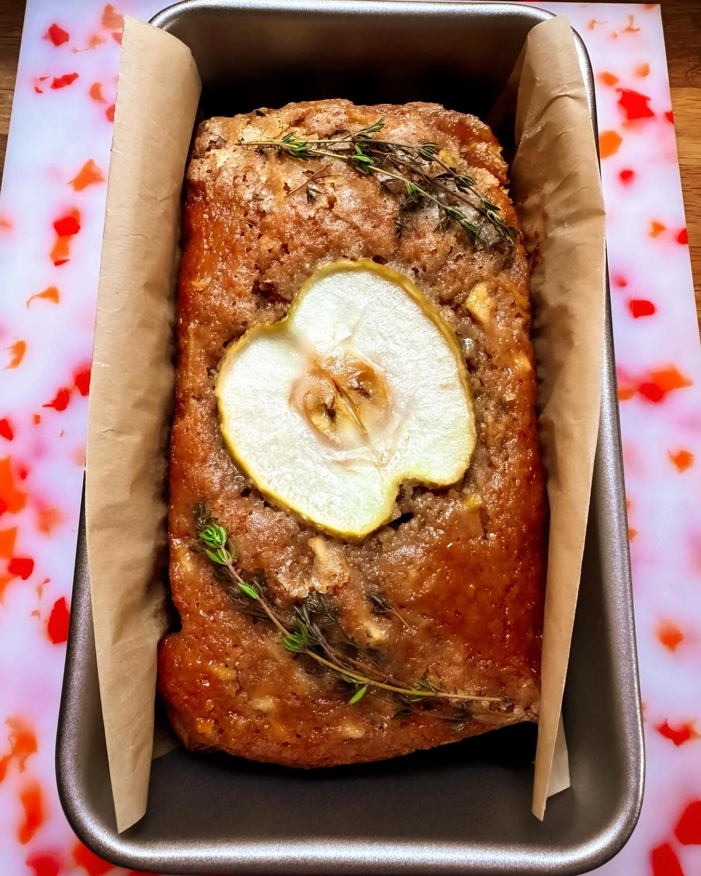 Apple Bread with Salted Caramel &amp; Thyme 

I love apples! This is just me loafing around on a casual Tuesday before Thanksgiving. If you are looking for simple &amp; delicious sweet addition to your holiday feast look no further. The combination o