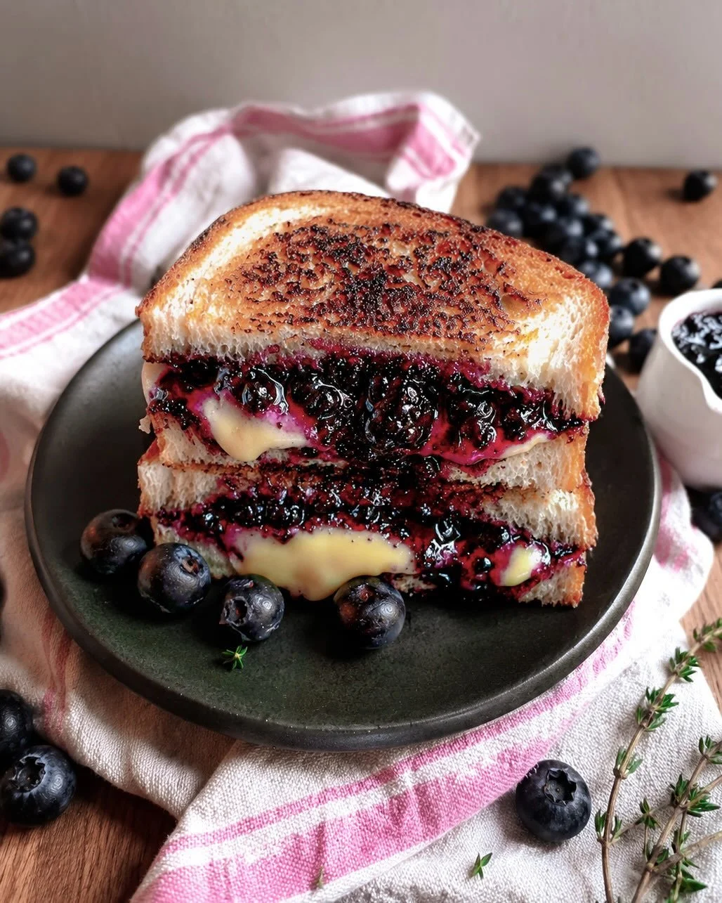 Balsamic Blueberry Bliss &amp; Brie Grilled Cheese

If you&rsquo;ve been here for more than five minutes, you know blueberries are my berry favorite. Give me a perfectly ripe, in-season blueberry &amp; I&rsquo;m a happy gal. This Balsamic Blueberry B