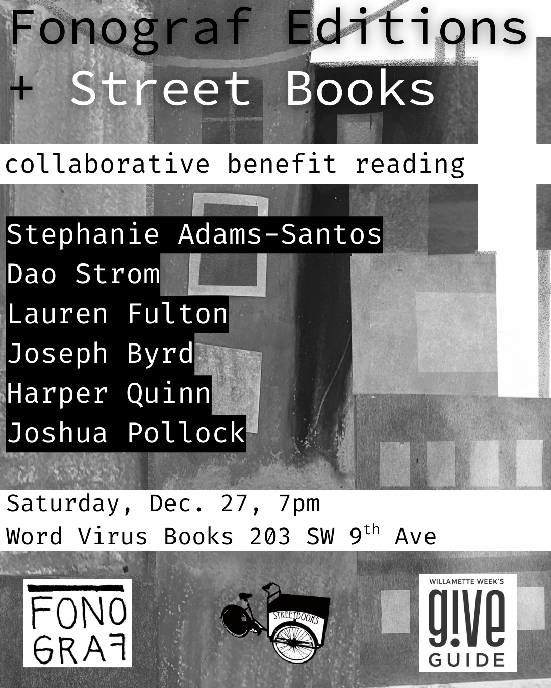 Fonograf Editions &amp; Street Books  Fundraiser