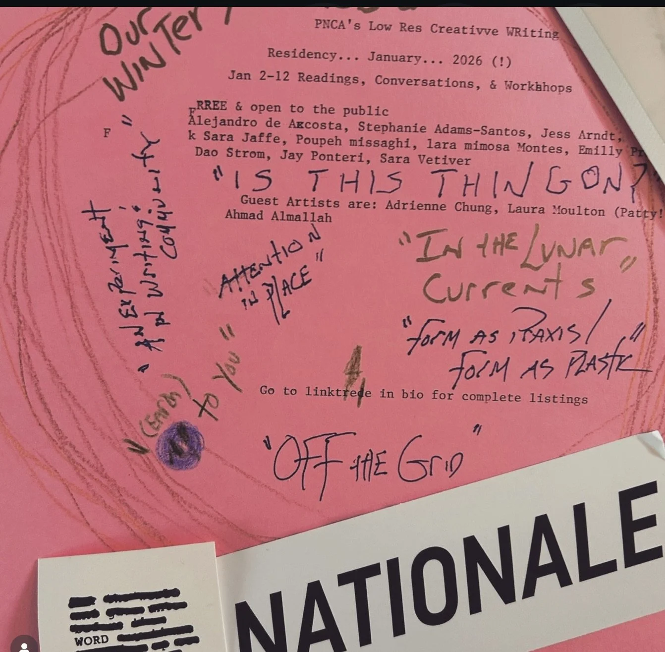 PNCA Winter Residency Reading