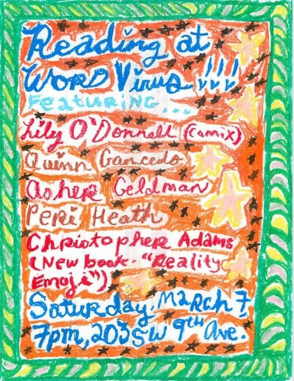 Reading: Christopher Adams/Lily O'Donnell/Quinn Gancedo/ Asher Geldman/Peri Heath