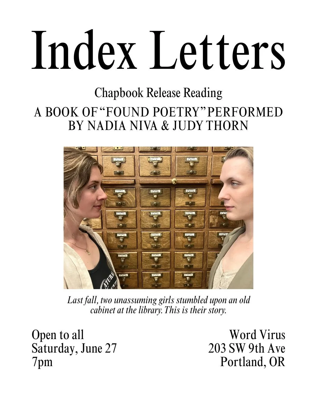 "Index Letters" Chapbook release