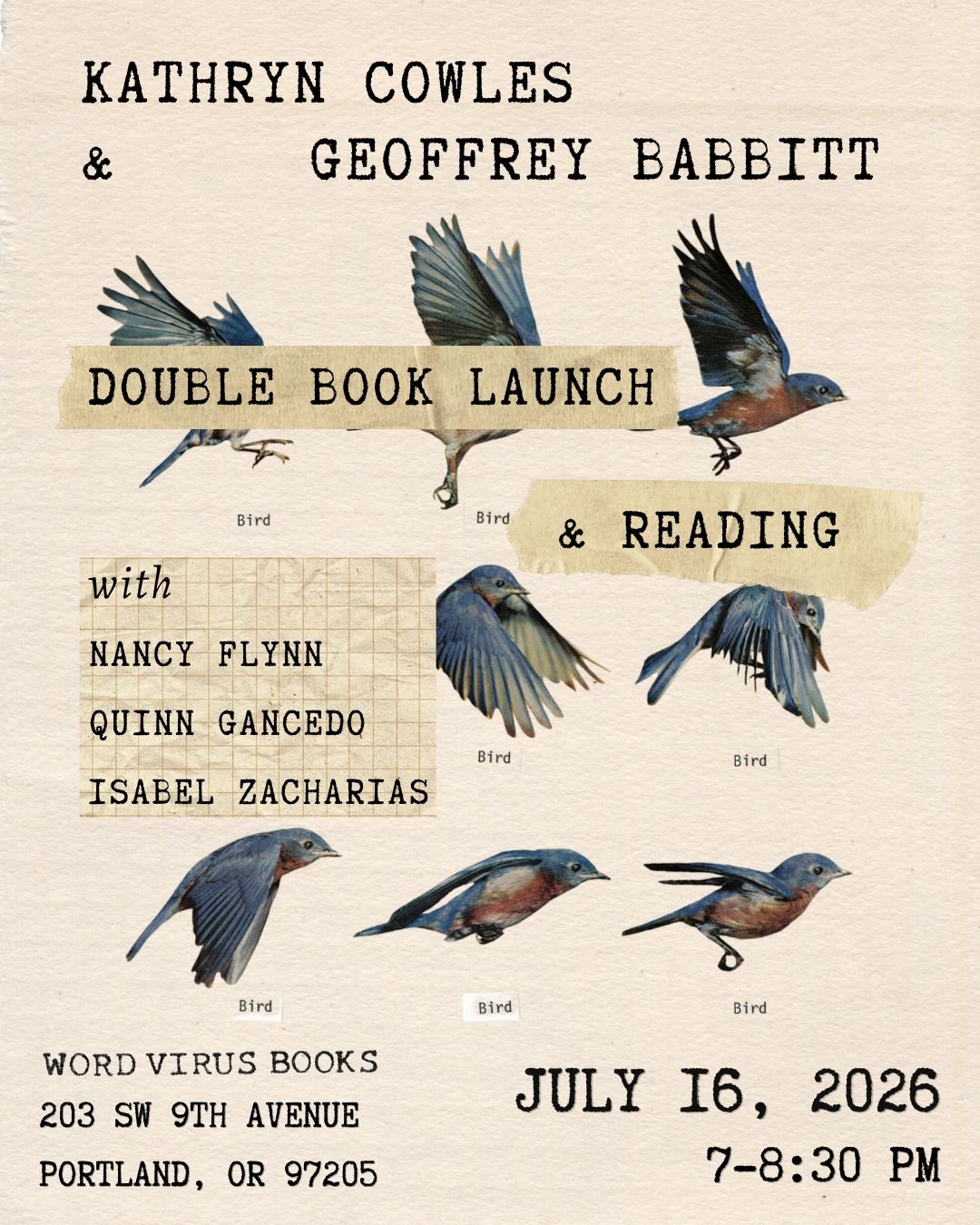 Reading with Geoff Babbitt, Kathryn Cowles, Quinn Gancedo, Isabel Zacharias, & Nancy Flynn