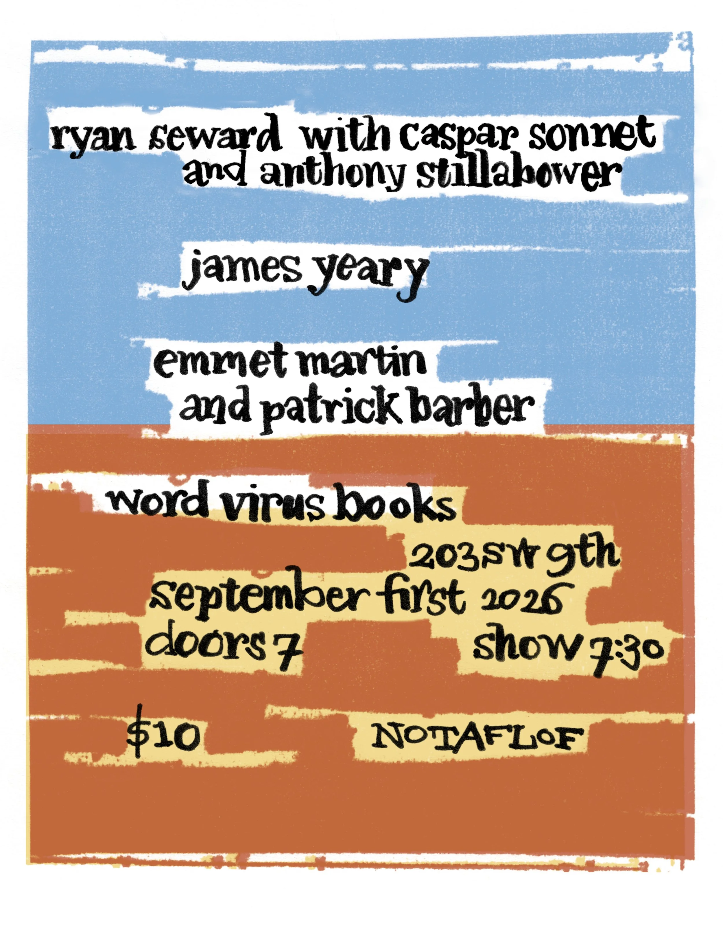Ryan Seward, Caspar Sonnet, Anthony Stillabower;{______________}; Emmet Martin &amp; Patrick Barber