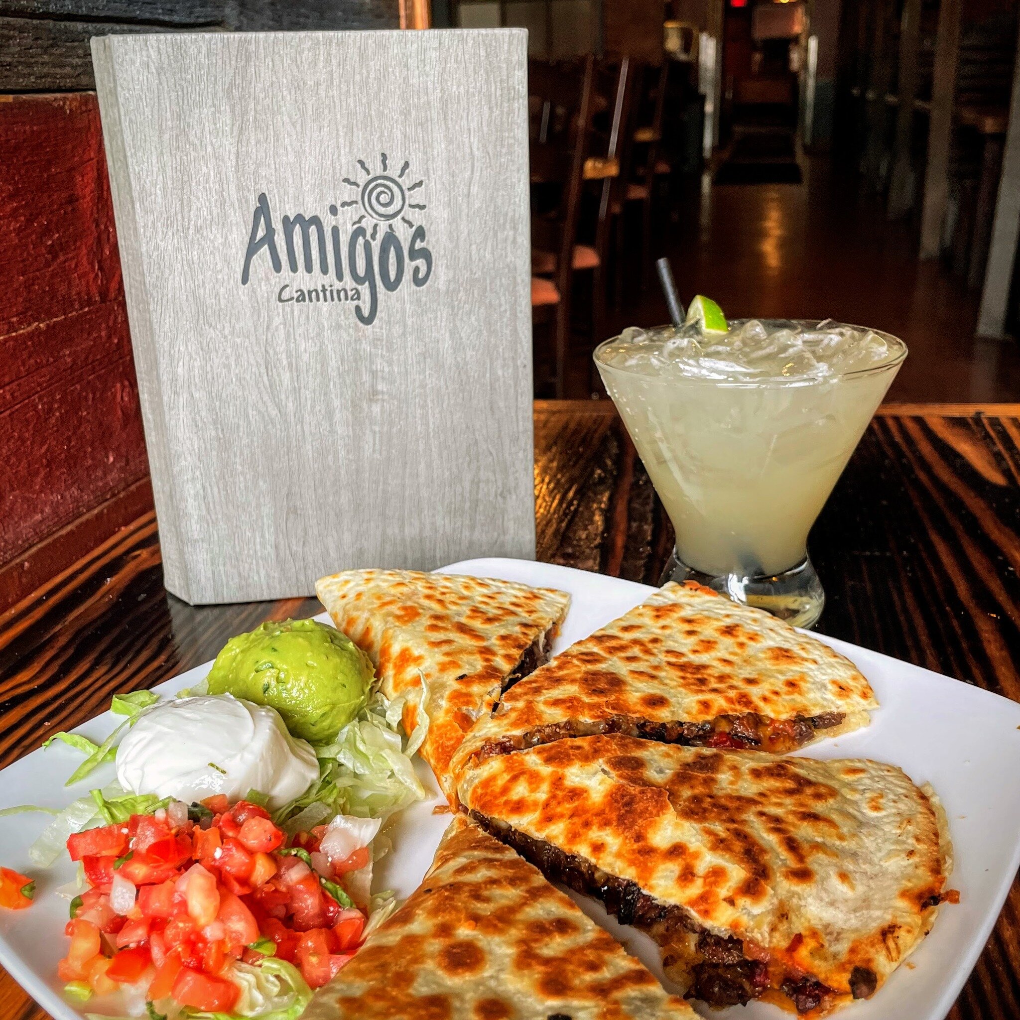 Our quesadillas are packed with flavor and grilled to perfection. They pair perfectly with one of our signature shaken margaritas. With options like tender grilled steak, fajita chicken, spicy Mojo shrimp, and sauteed portabella mushrooms you're sure
