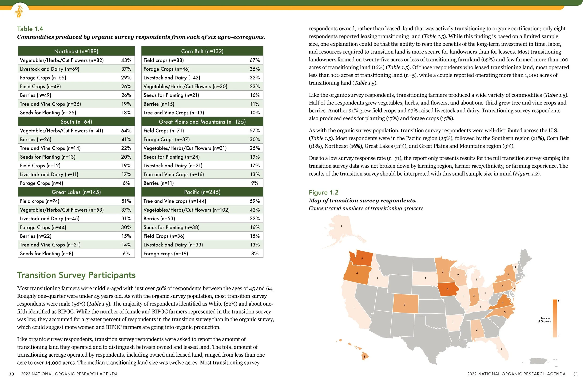 A two-page spread from the final report and features a table and map.