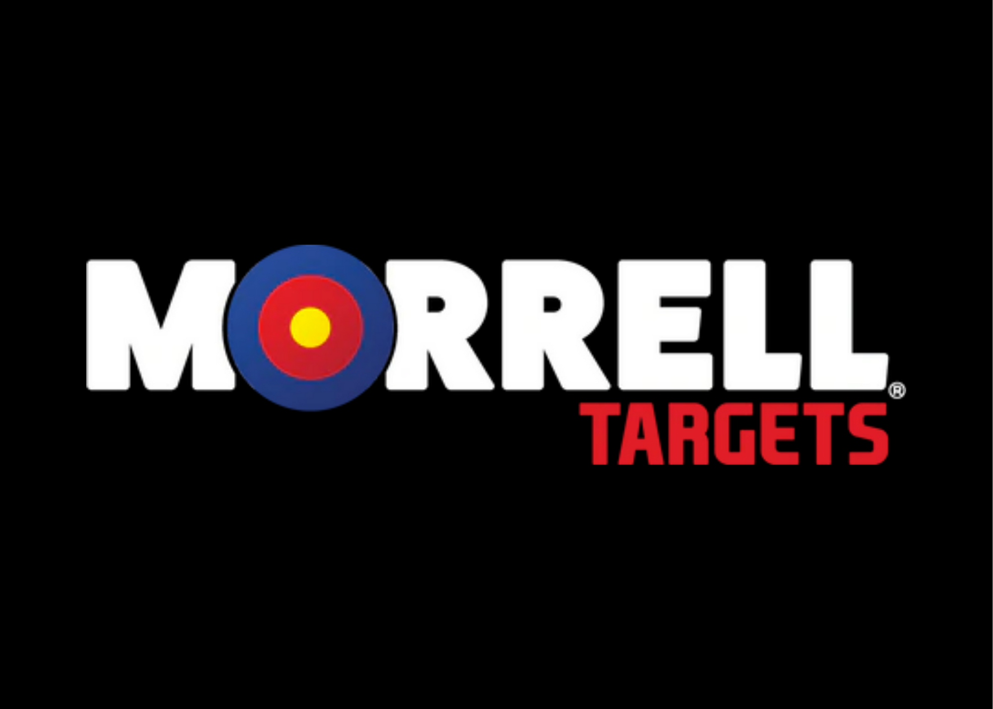 Logo for Morrell Targets with the text 'MORRELL' in white and 'TARGETS' in red, and a target symbol replacing the letter 'O' in Morrell, on a black background.