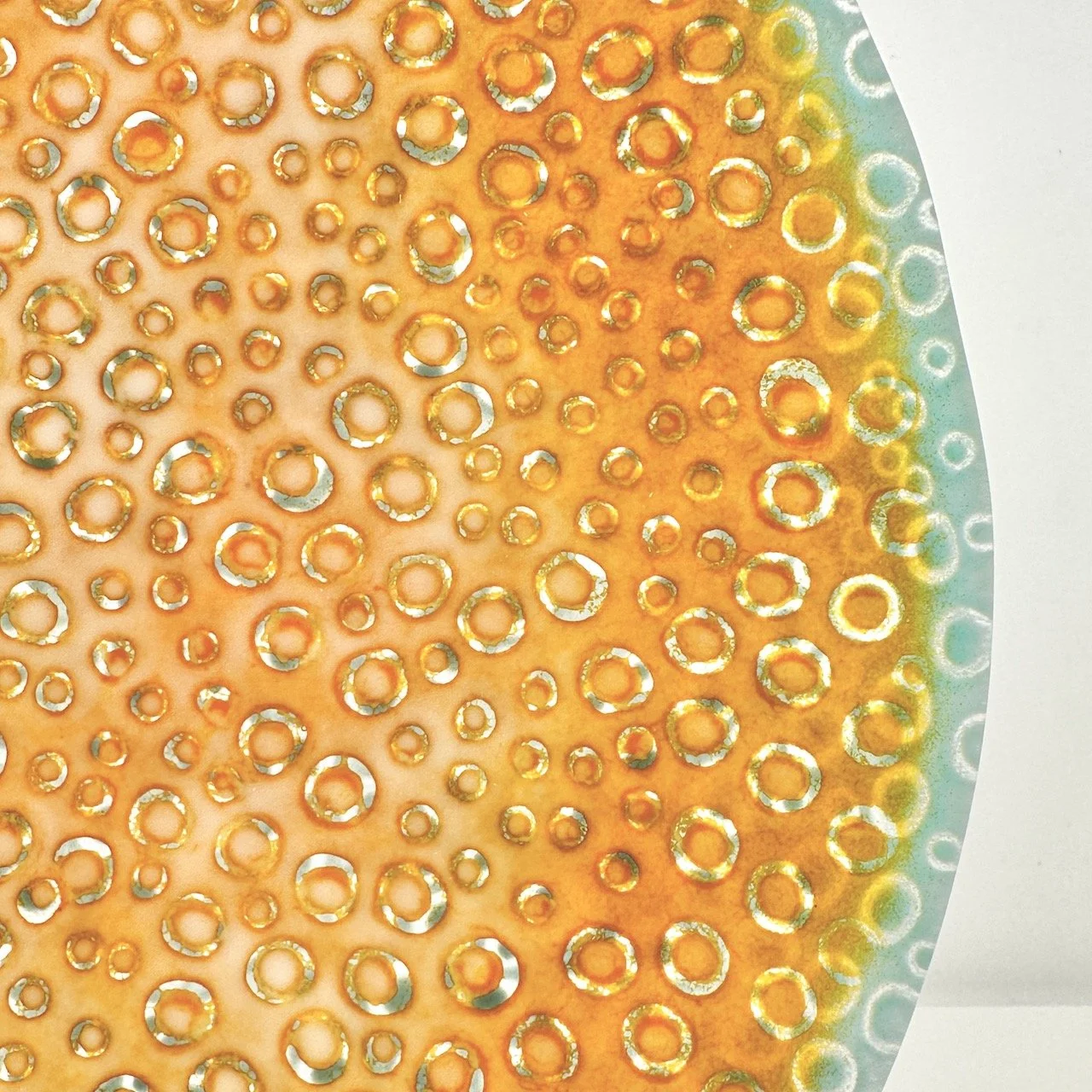 TANGERINE & AQUA CHEETAH PLATE
15"x1"