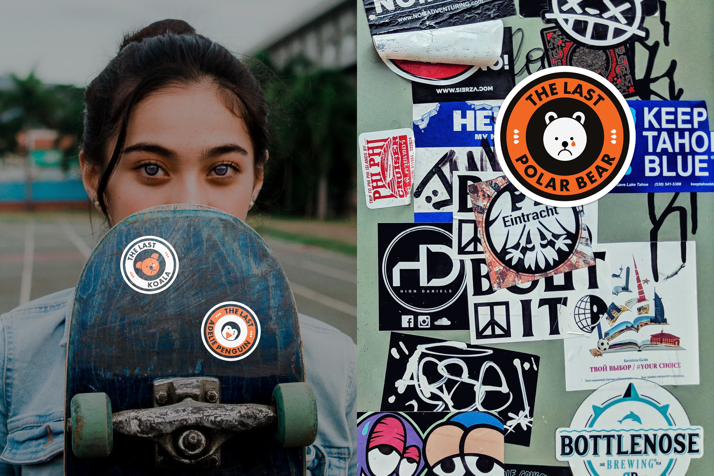 Stickers in use