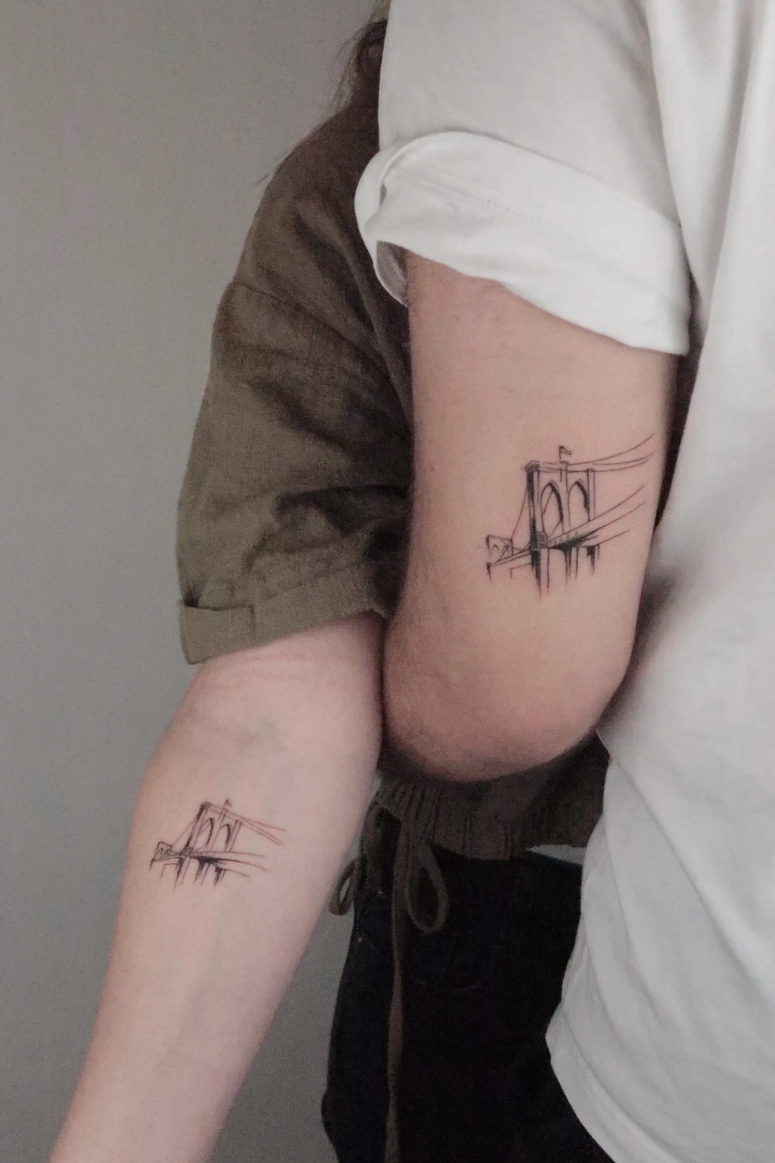 Brooklyn Bridge Matching Tattoos NYC