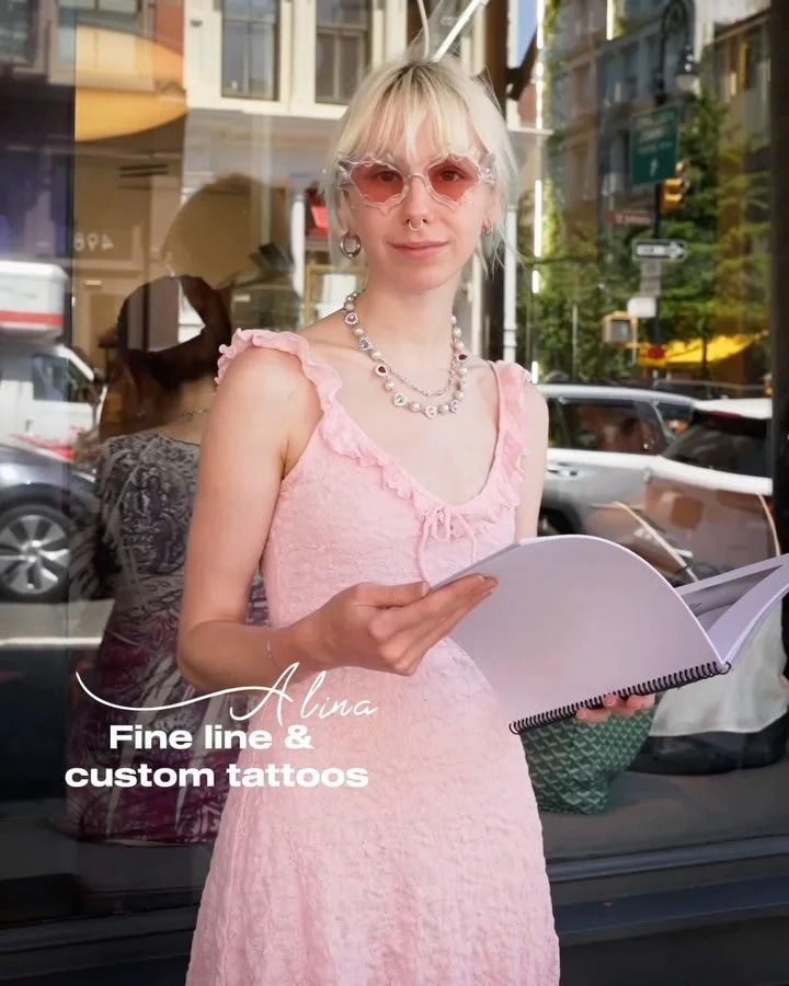 Meet @alina_blue_ink ✨ 
Fine line &amp; custom tattoos

#tattoo #photo #tattooartist #newyork #desing