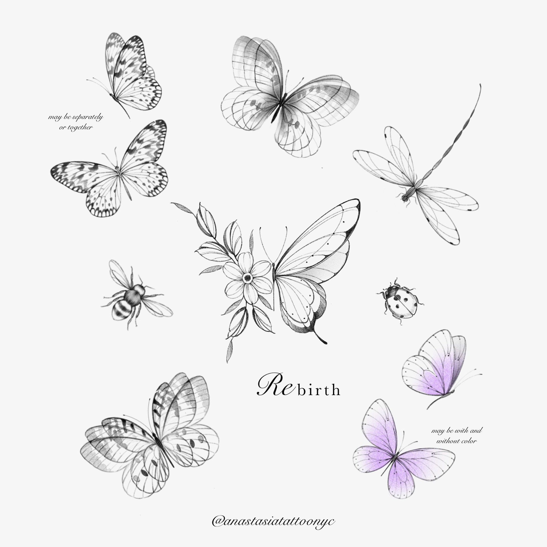 butterfly flash tattoos
