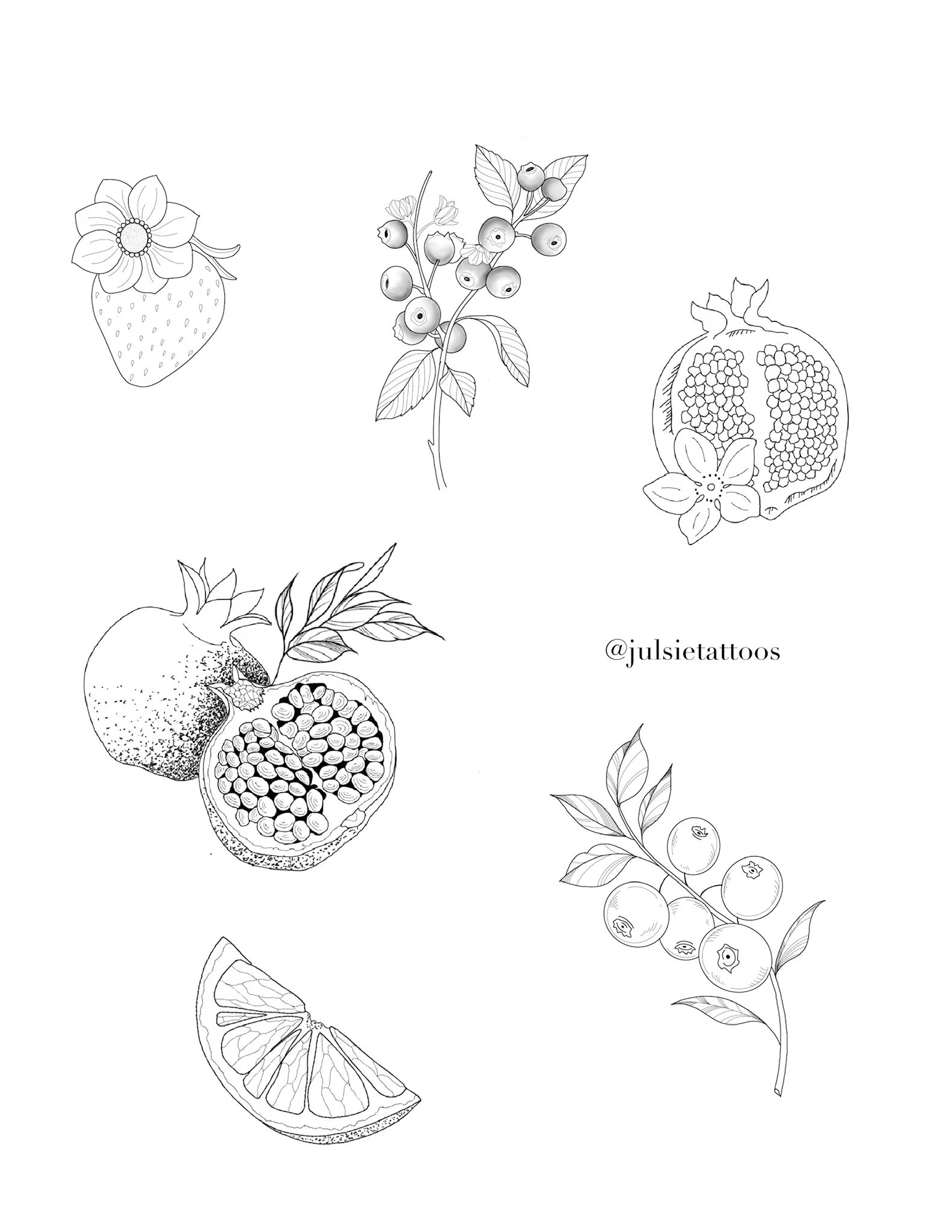 Summer Flash Tattoo Designs by Julsietattoos
