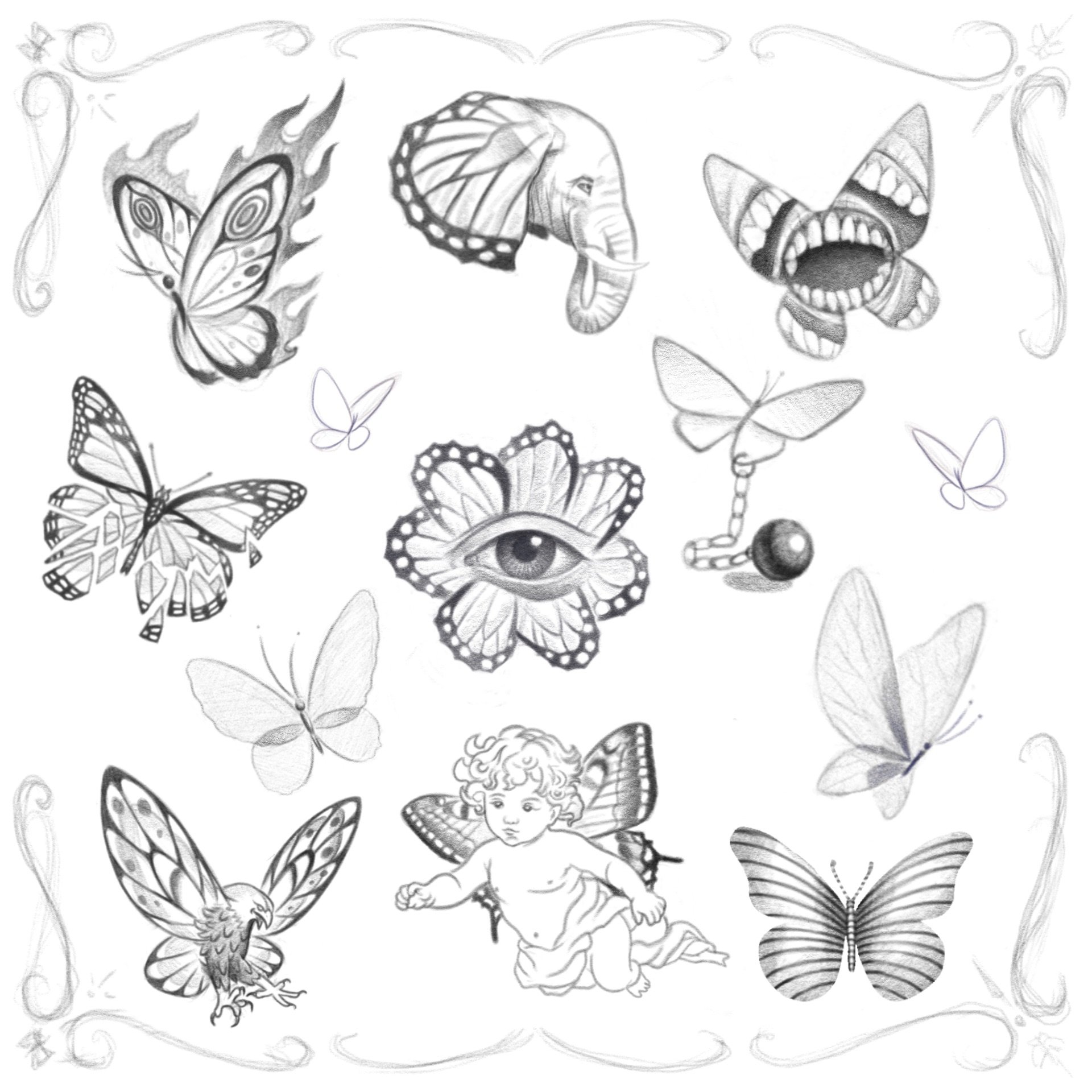 butterfly flash tattoo