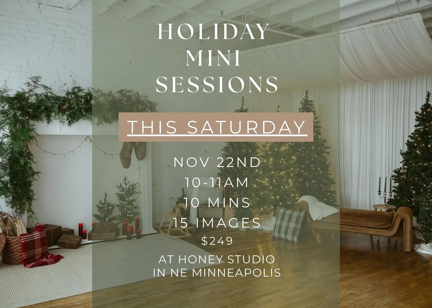Check out this beautiful setup from @honeystudiomn !

Cannot wait to capture holiday minis here in just 6 DAYS!

Bring your friends, bring your family, bring your pets and let's capture that perfect holiday pic for you!

See you there!

#minneapolis 