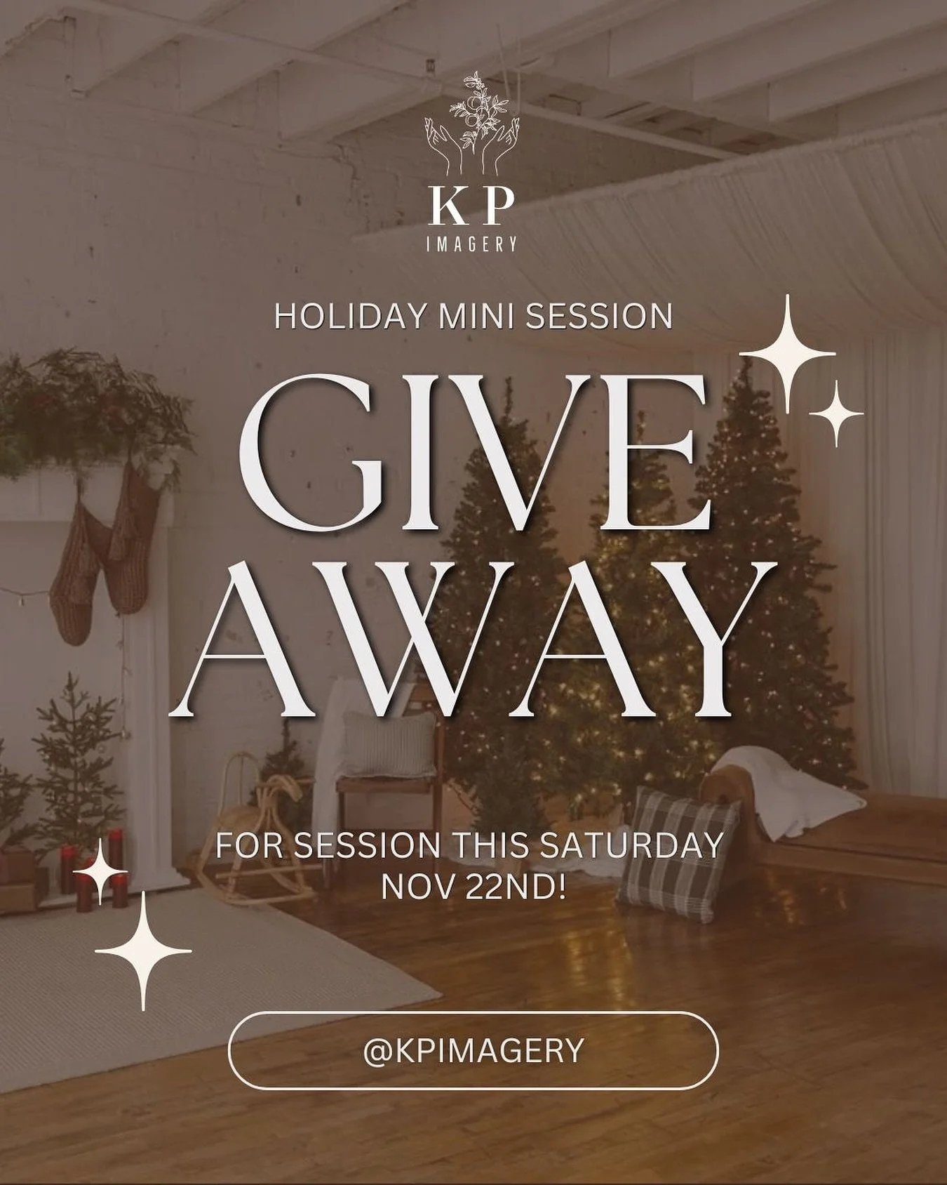 ✨GIVEAWAY TIME ✨

Join me THIS Saturday, Nov 22nd, at Honey Studio in Minneapolis for a holiday mini session!

The giveaway winner gets-
&bull; 1 holiday mini session (10 mins)
&bull; 15 images to digitally download
&bull; Must be available to have t