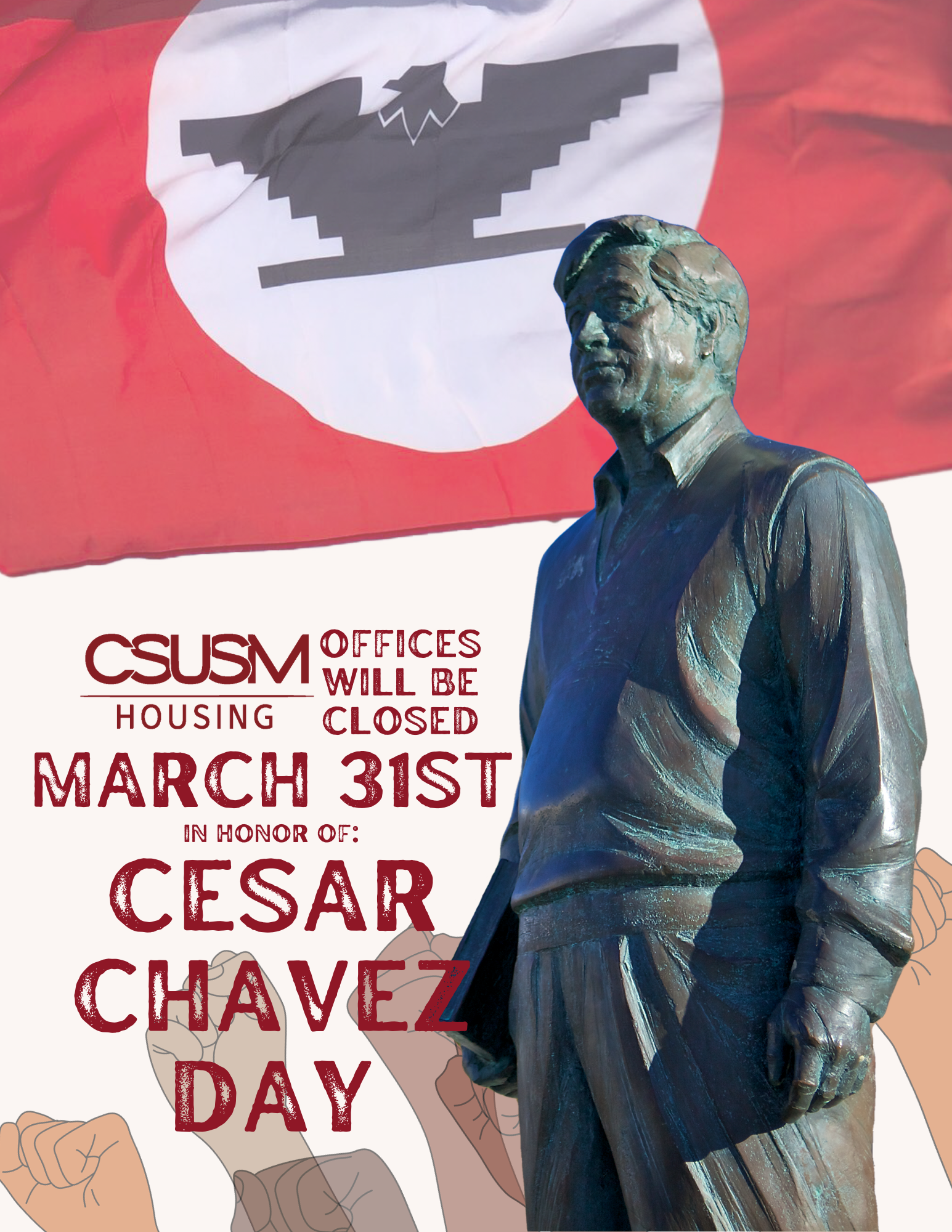 Cesar Chavez Office Closure Sign