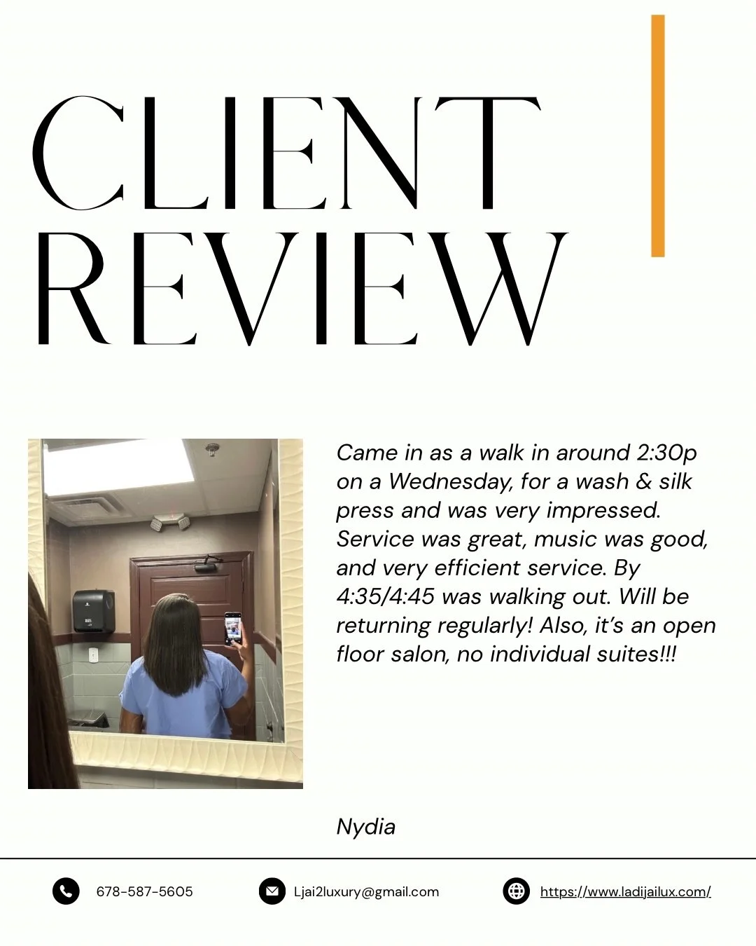 Thank you so much for the love! 🤍 We&rsquo;re so glad you enjoyed the service, the vibes, and our efficiency. We appreciate you choosing us and can&rsquo;t wait to see you again regularly! #review #gwinnetthairstylists💚 #atlantahairstylists