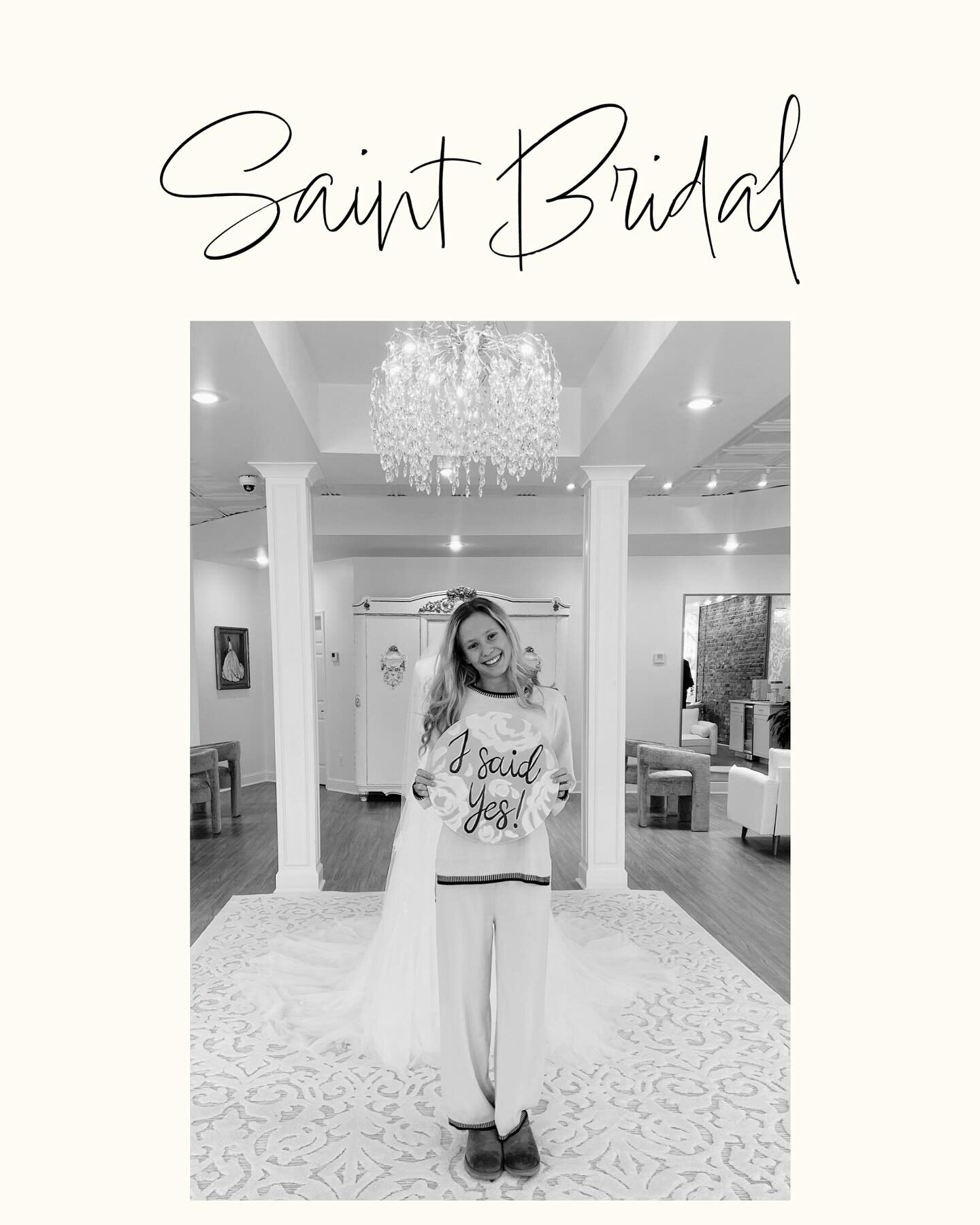 Congratulations to Reagan on saying YES to her dress at @saint.bridal  You look absolutely gorgeous in it!! 🩵