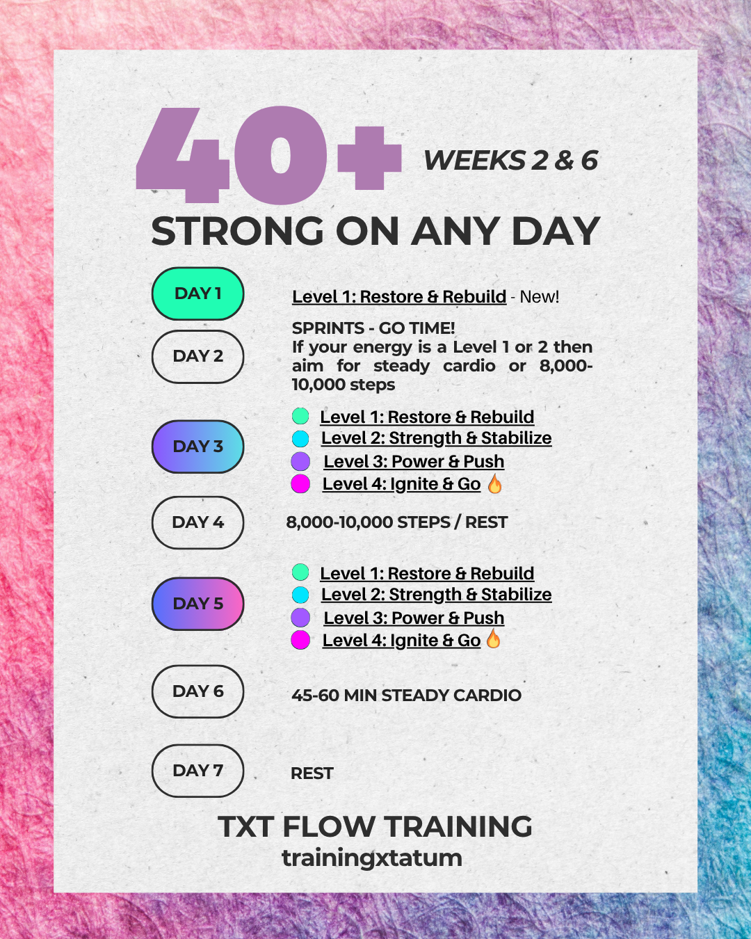 Weeks 2 & 6