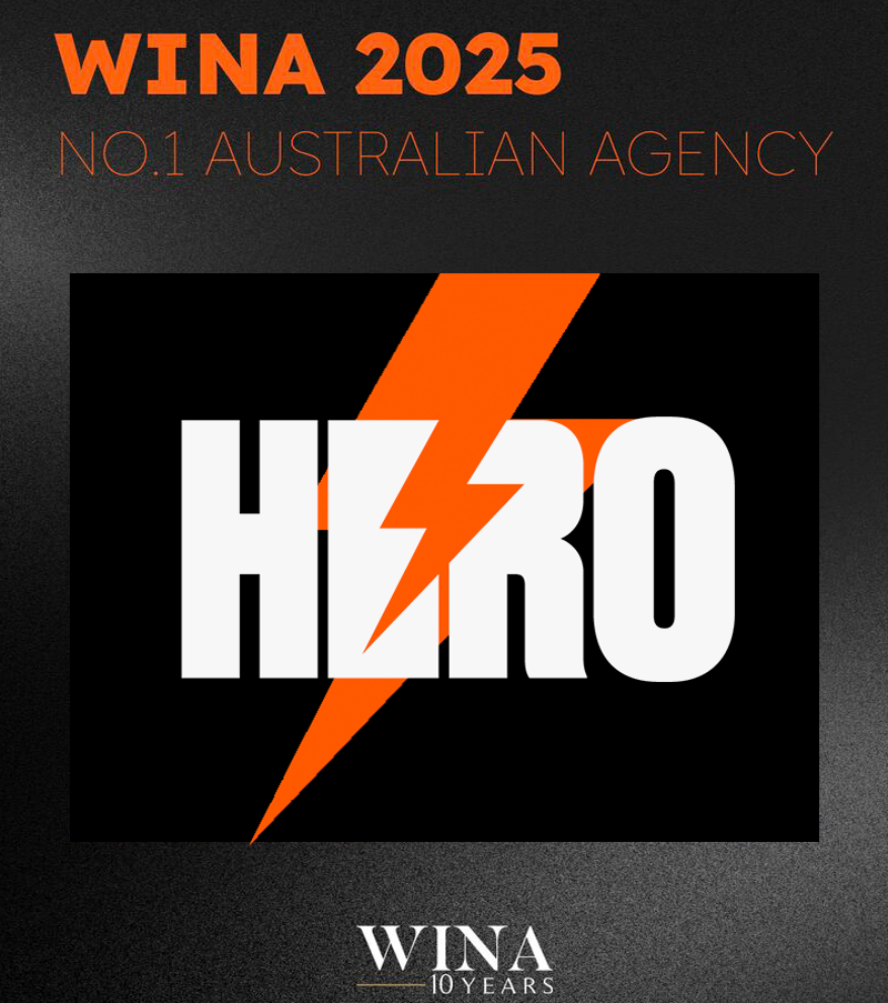 2025 Global WINA Advertising Awards Name HERO Australian Creative Agency Of The Year