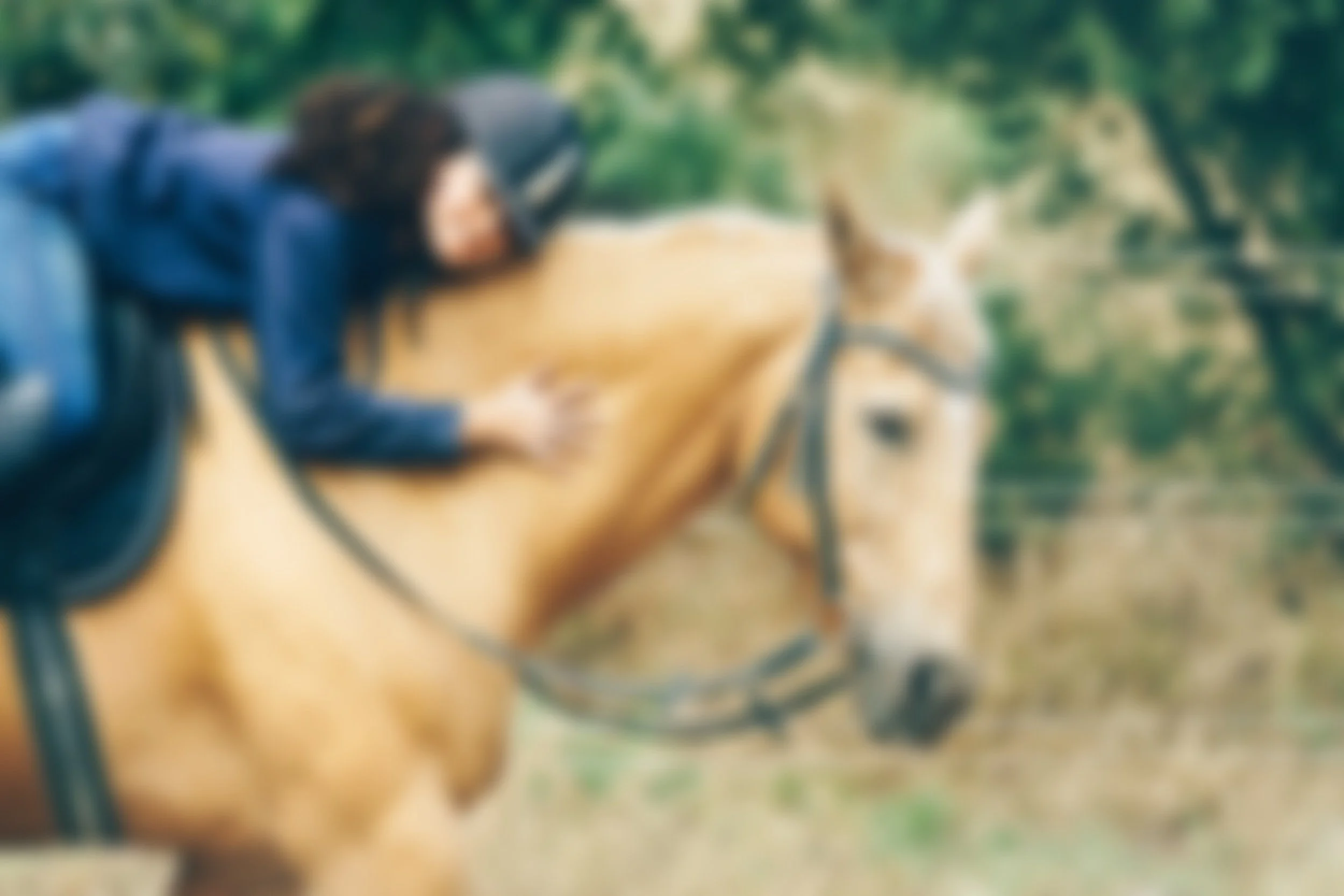 Horse in training