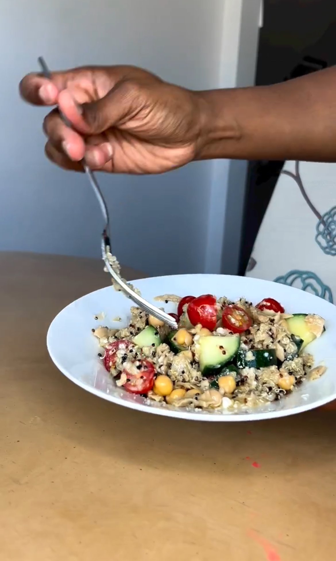 Quick vegan mediterranean bowl