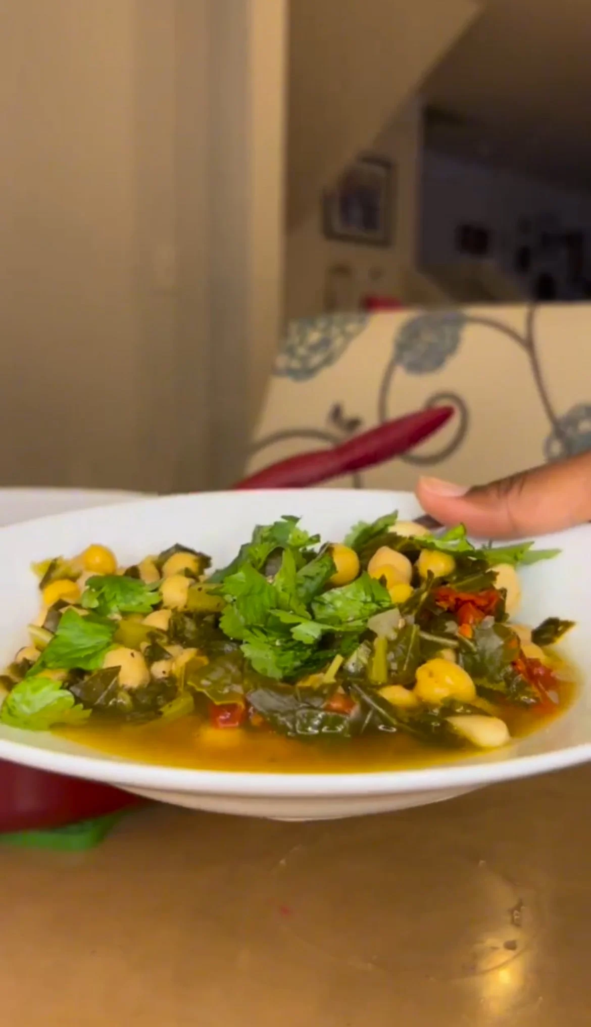 Vegan Chickpea &amp; Collard green soup