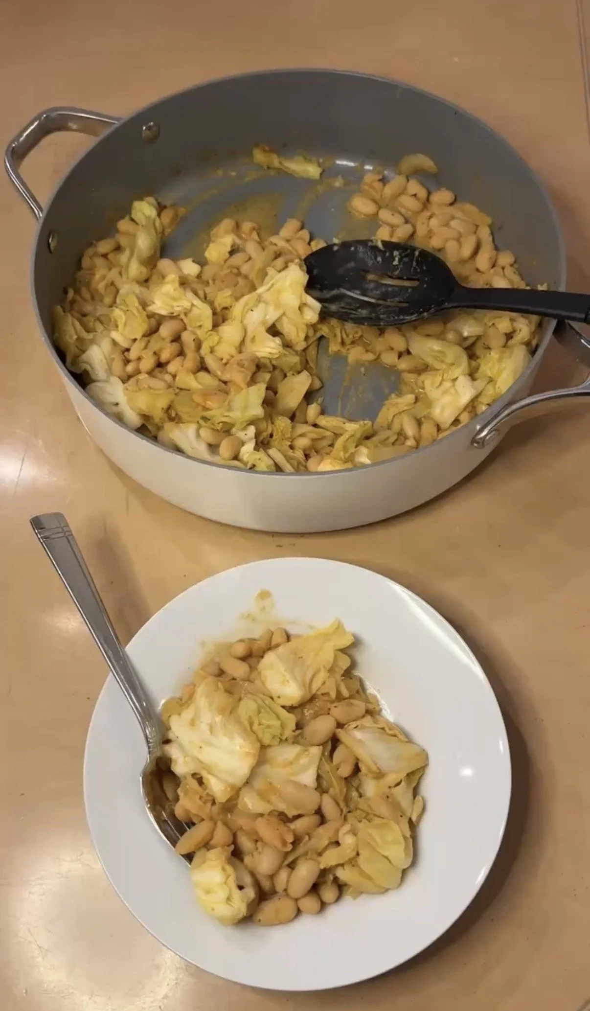Creamy White Bean and Cabbage Skillet