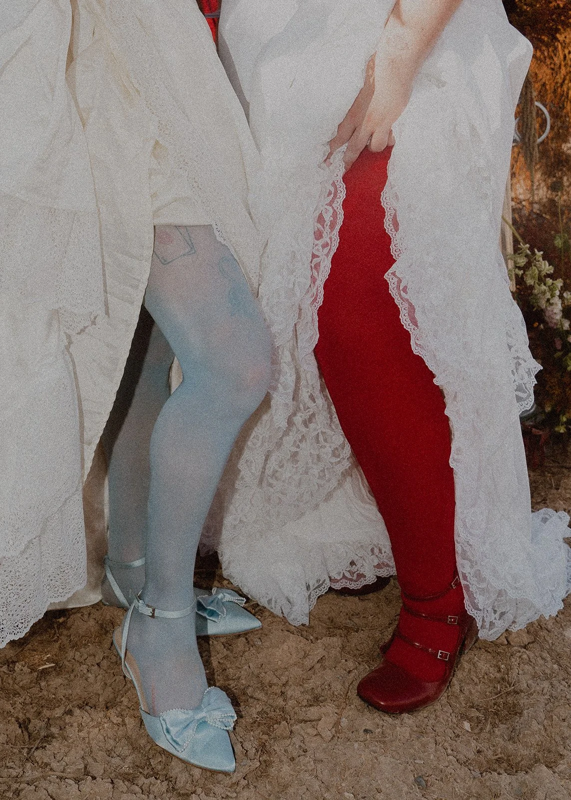 images by Cruz Valentin Photo and featuring Whitney Vertucci and Maxime Pardo in Glass Canary Vintage with accessories by The Veil Project.