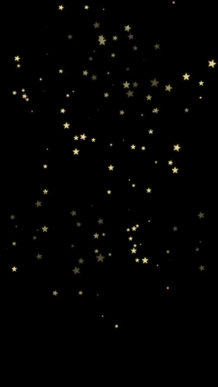 Dark background with scattered glowing star-shaped particles.