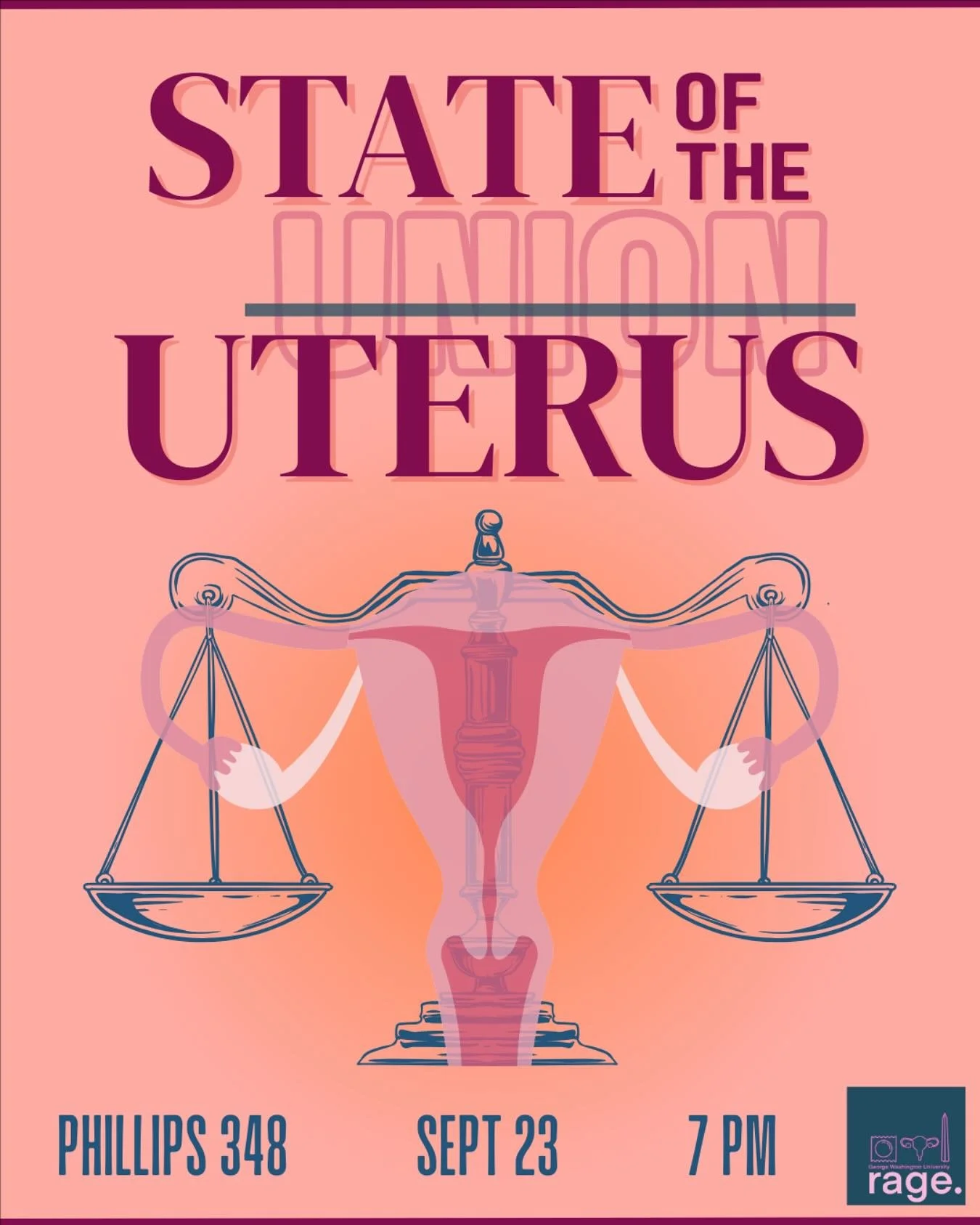 Curious about the state of Reproductive Justice both on campus and in the U.S. at the moment? Come to our State of the Uterus GBM on Tuesday, 9/23 at 7PM to find out!