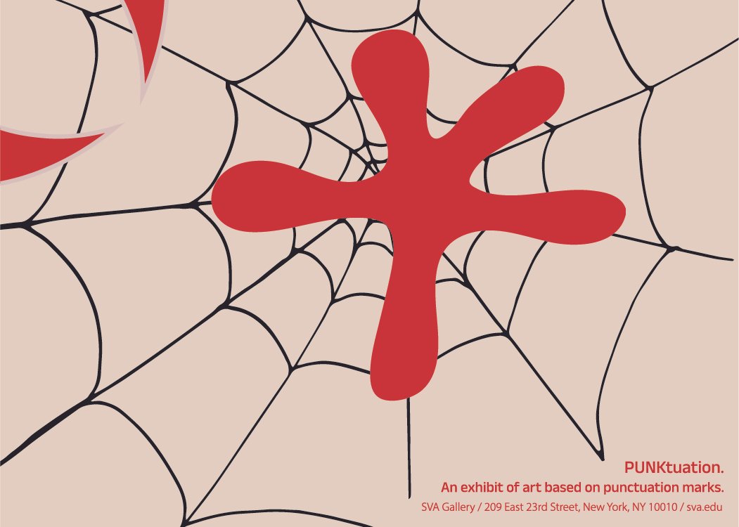 Postcard series promoting typeface-driven art exhibit. Card 2: Asterisk